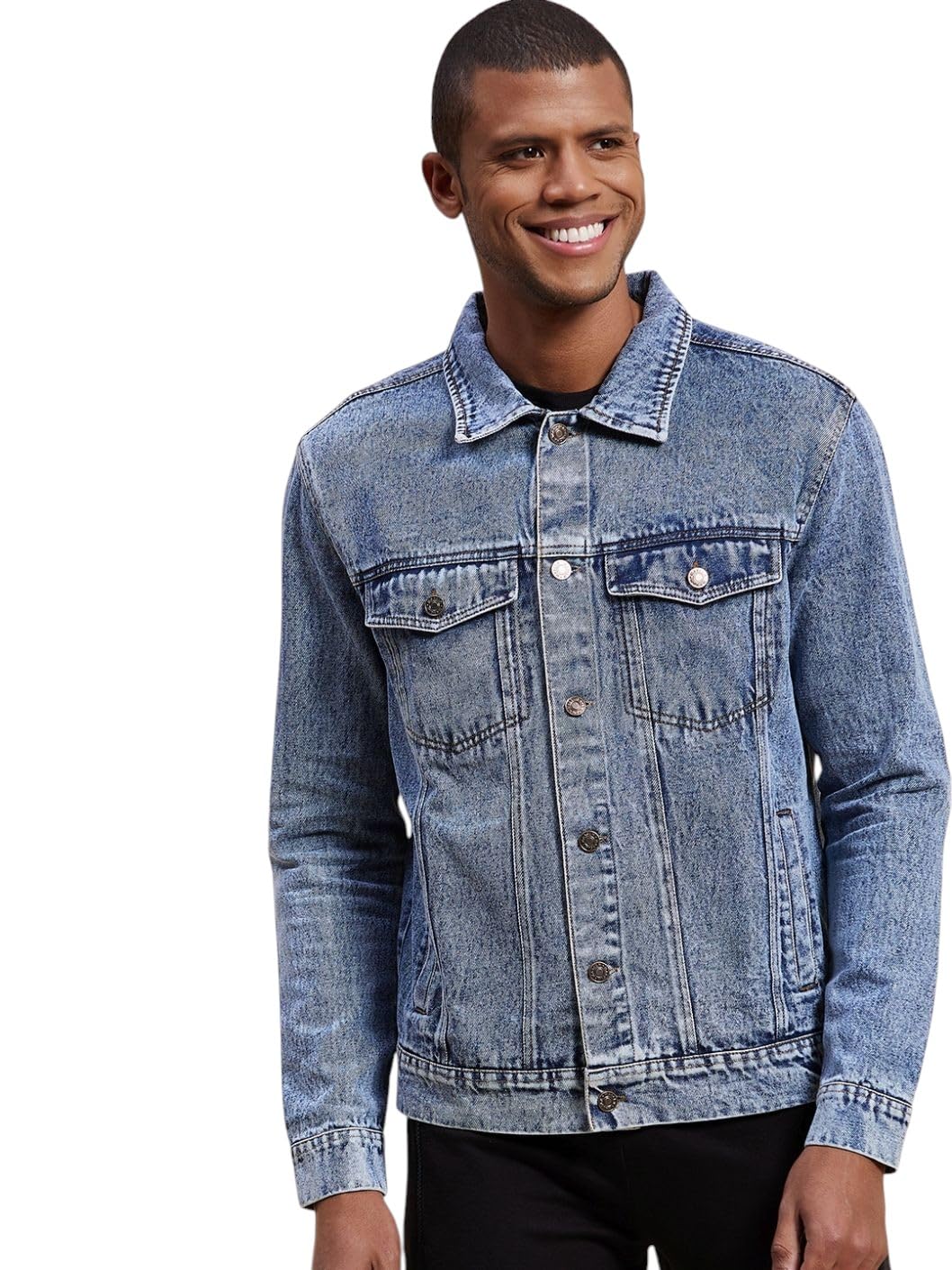 SASSAFRAS Blue Washed Denim Jacket in blue