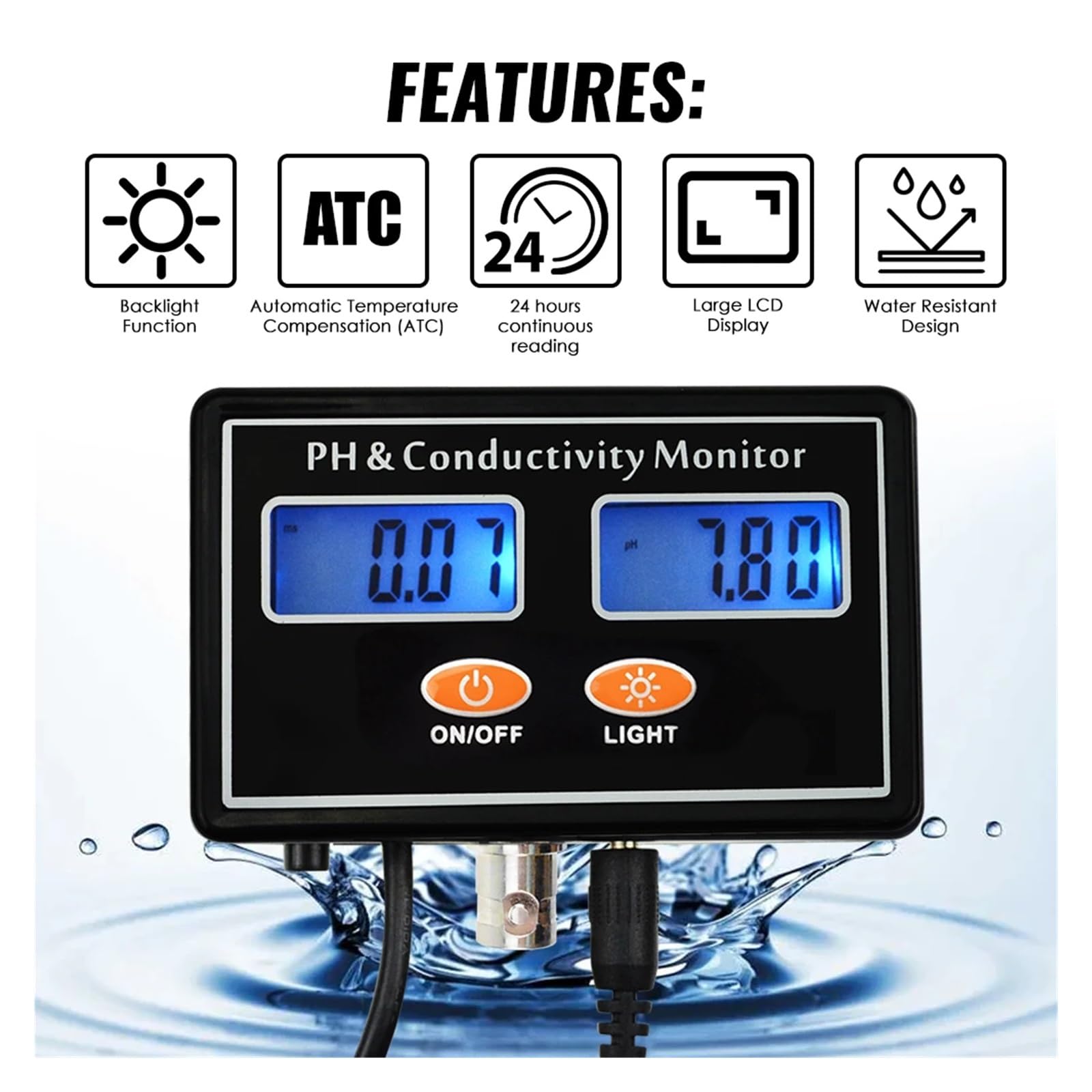 Medidor De PH, Monitor De Conductividad CE, Medidor De Agua, Monitoreo Continuo En Tiempo Real, Sonda De Pared