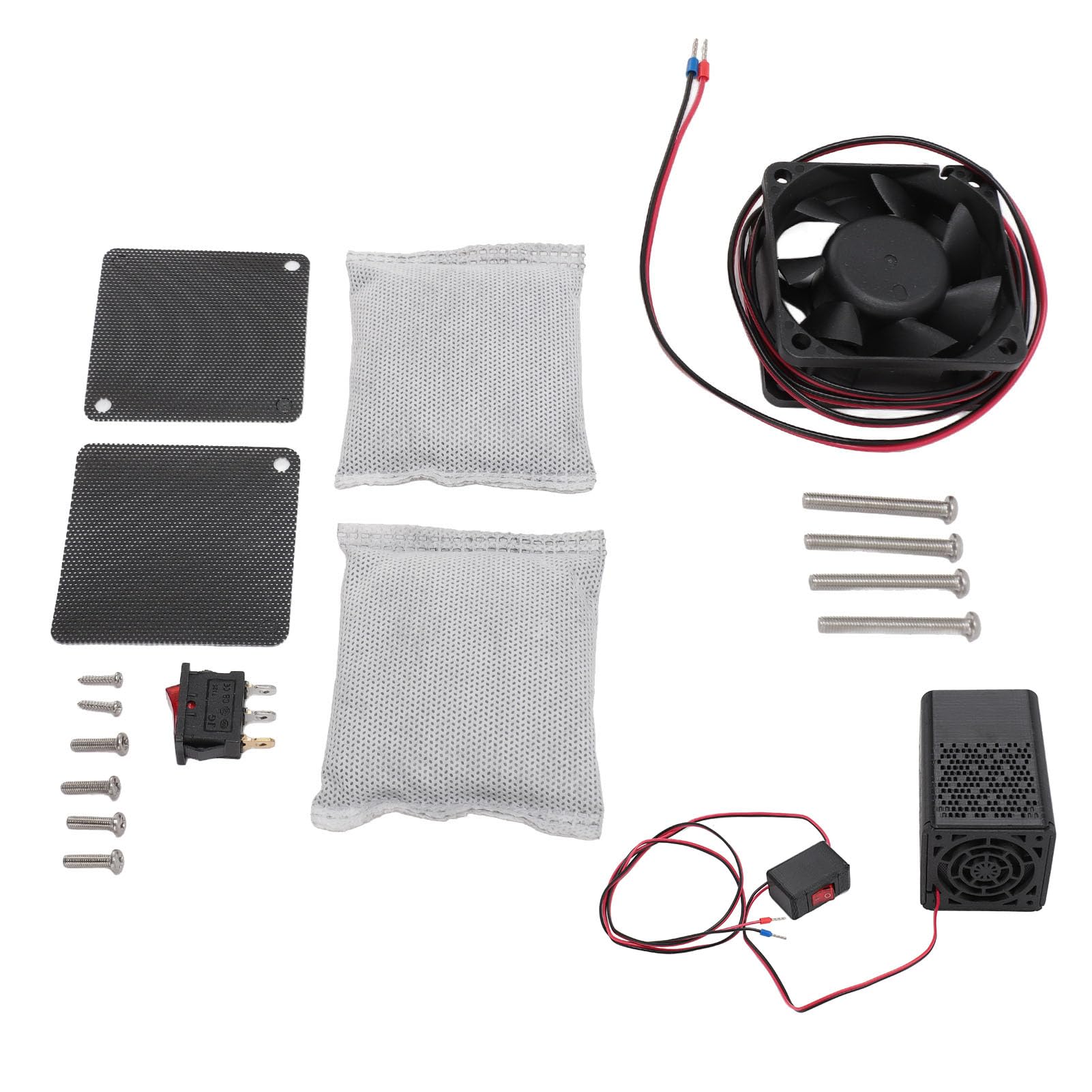 Purificador de Aire para Impresora 3D, Purificador De Aire Eficaz Bajo Ruido, 5000 RPM Purificación de Aire para Ender 3, Material ABS Durable (Kit con Impresión)