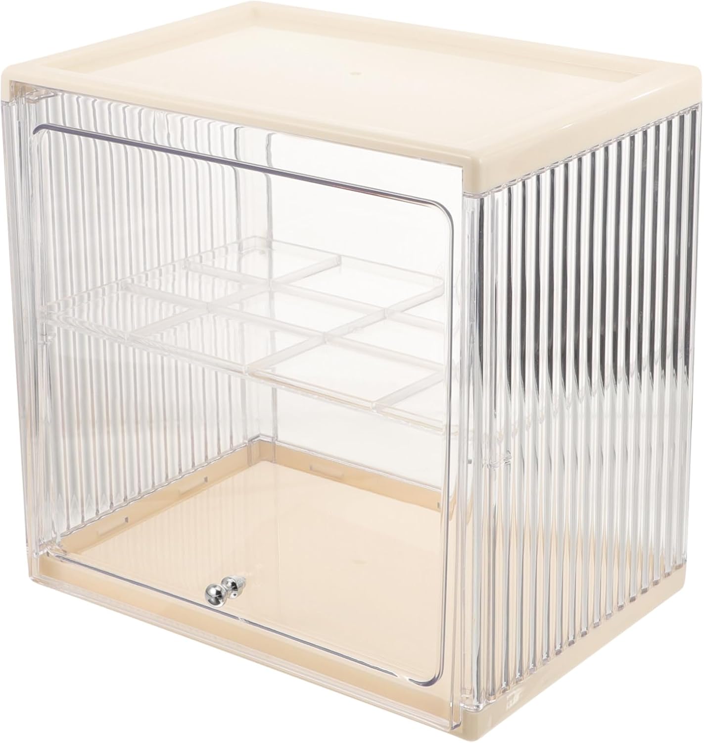 BESPORTBLE Double-layer Bread Box Food Storage Container for Kitchen Countertop Plastic Bread Bin with White Flat Door Suitable and Cake Freshness Preservation