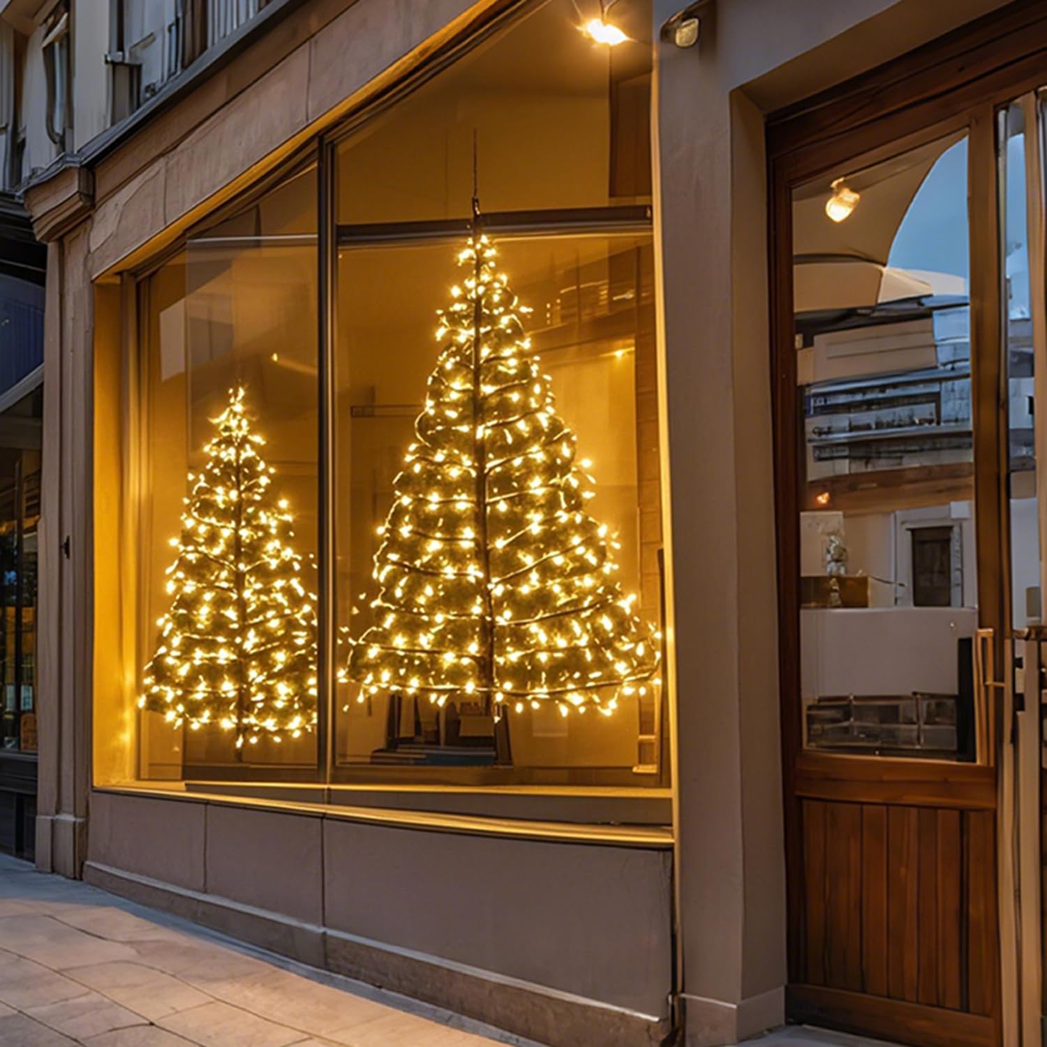 BAOLITVINE Albero di Natale illuminato da parete, 1,8 m, 180 luci per la decorazione domestica, albero artificiale, luci di salice per Natale, decorazione interna ed esterna