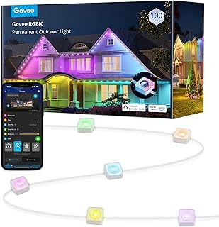 Govee Permanent Outdoor Lights, Smart RGBIC Outdoor Lights with 75 Scene Modes, 100ft with 72 LED Eaves Lights IP67 Waterproof for Halloween, Christmas, New Year, Work with Alexa, Google Assistant