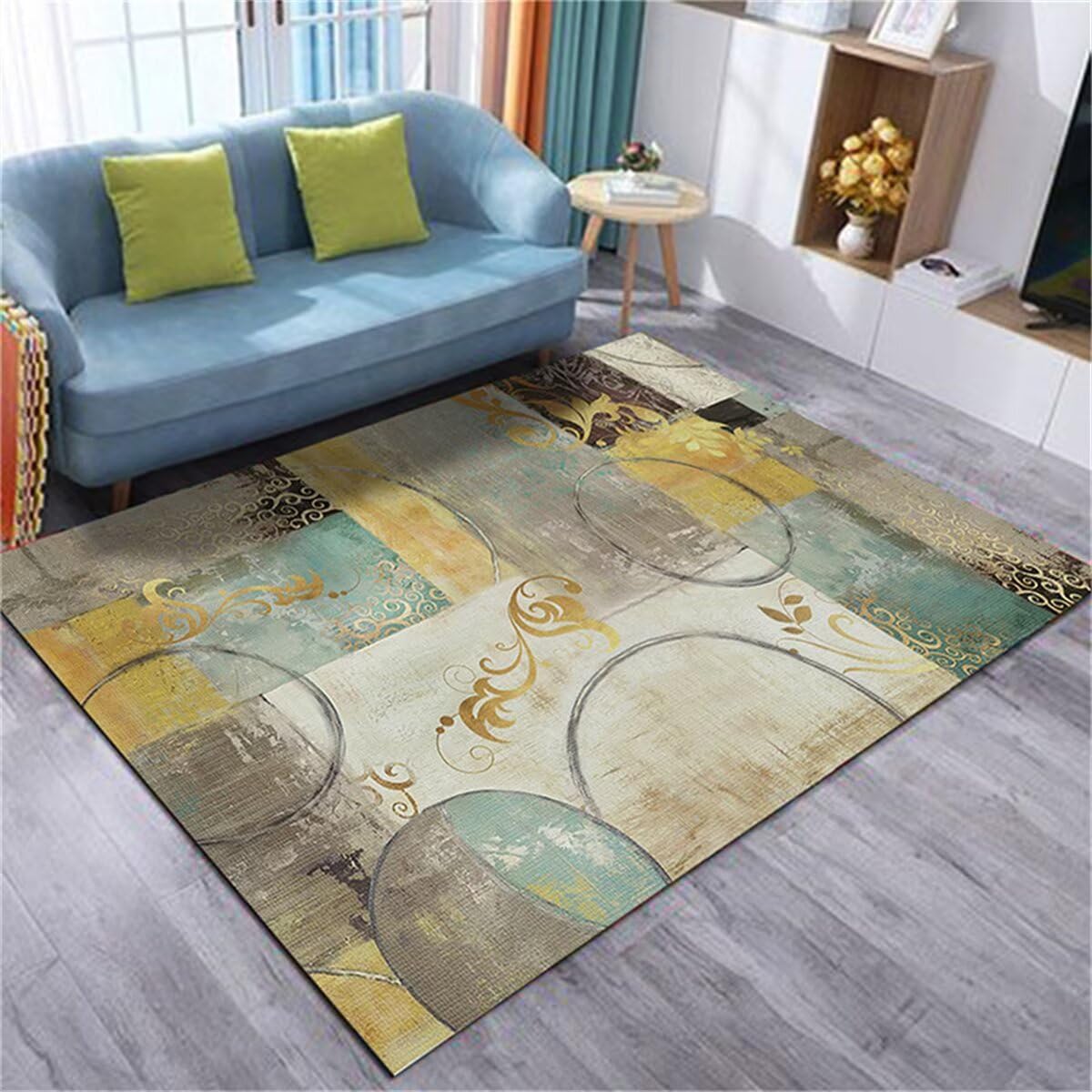 Tapis doux 60x120cm jaune paillasson entree impression vintage cuisine salon