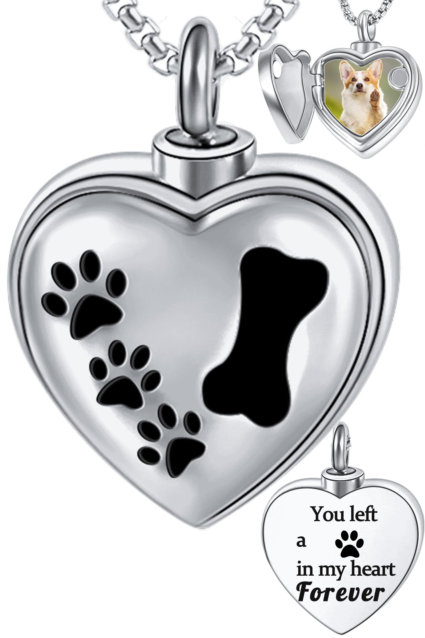 Fanery SueCustomized Urns Locket for Human Ashes Keepsake,Personalized Best Memorial Gifts for Loss of Loved One,Pets Ashes Locket with Picture Inside,Cremation Jewelry Ashes Holder for Women Men