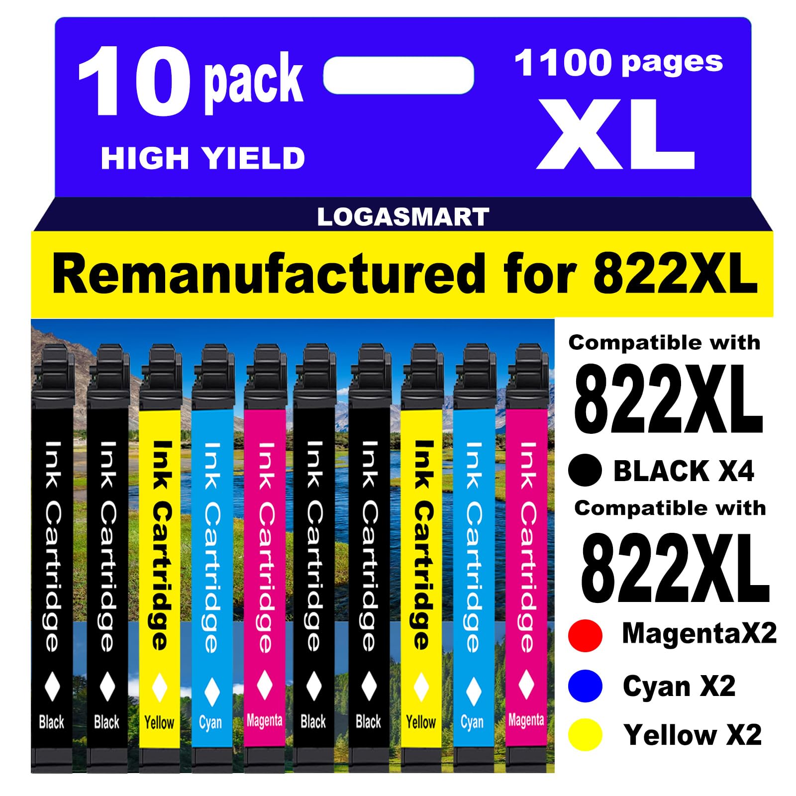 Amazon.com: LOGASMART for 822XL Remanufactured for Epson 822XL Ink
