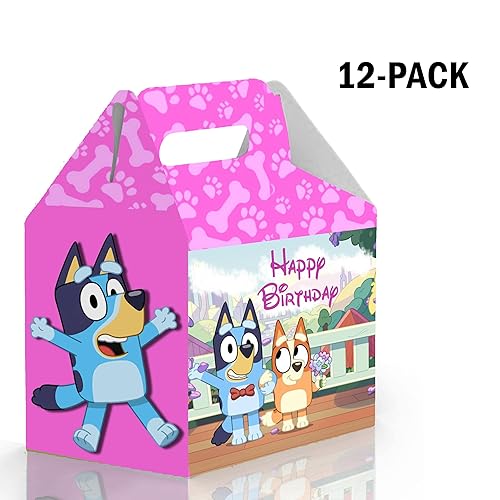Miniatura 2 de Blue Dog Gable Candy box - 12pack - Size 4.4 x4.5 x3in (Happy Birthday, Pink)