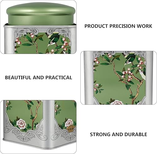 Miniatura 3 de BESTonZON Botes de lata de té de estilo chino Lata de té Vintage Recipientes de almacenamiento de té sueltos con tapa de metal hojalata latas vacías