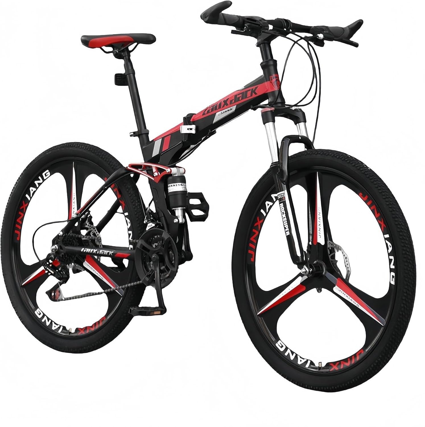 Bicicleta Plegable Montaña 24 Velocidades para Adultos, Altura Ajustable, Neumáticos Gruesos, Antideslizantes Y Resistentes Al Desgaste. A,24in