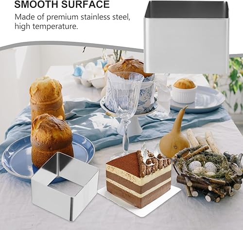 Miniatura 3 de Molde cuadrado útil para mousse de acero inoxidable, anillo para tartas, cortador de mousse, molde de postre, molde de pastelería, herramienta para