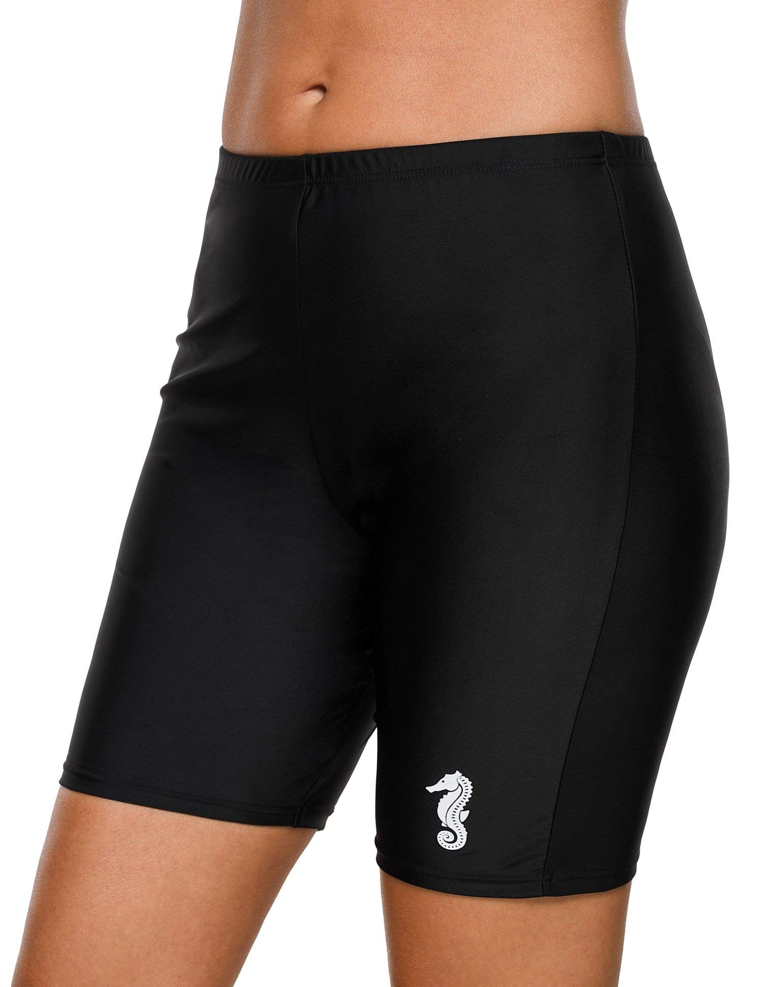 attraco Ladies Beach Boardshort Tummy Control Tankini Shorts Black x-Large-picture-45