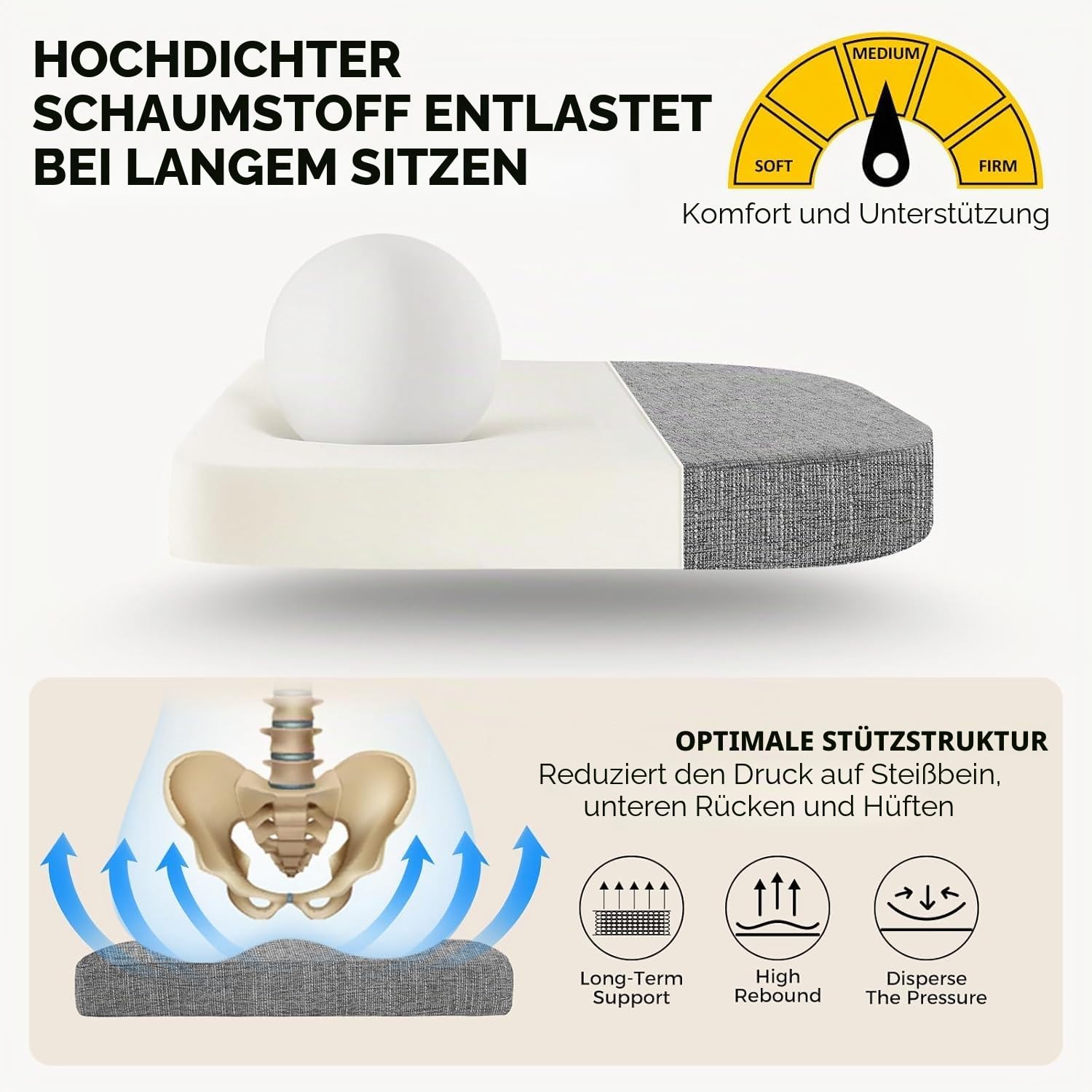 2/4/6er Set Sitzpolster Stuhl 45x45 Stuhlkissen U-förmiges Sitzkissen Indoor Outdoor Anti-Rutsch Kissen für Drinnen und Draußen, Garten, Küche, Café, Esszimmer(#1,45 * 45cm(4pcs))