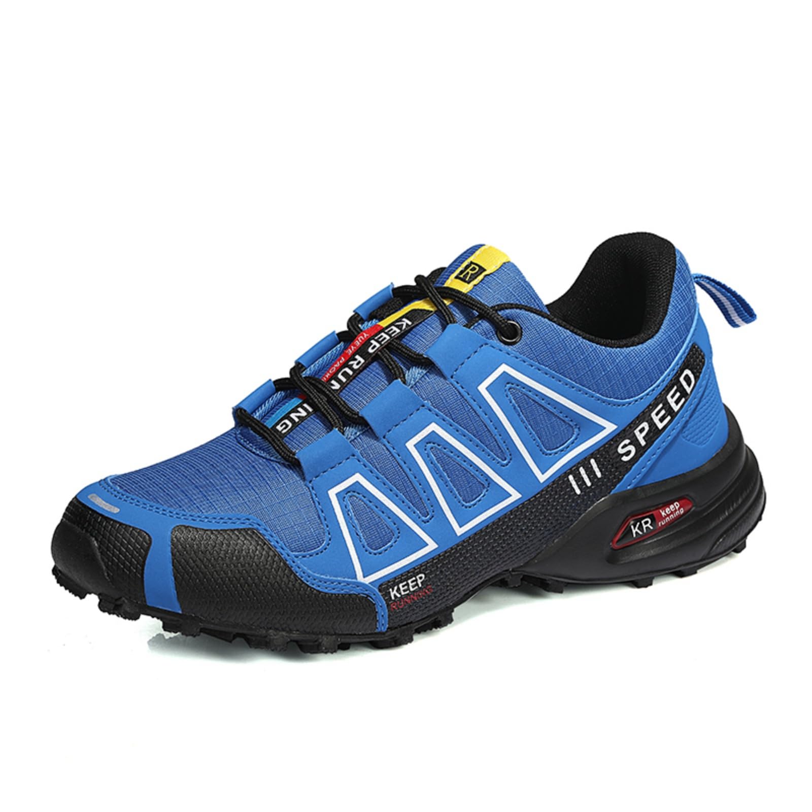 Men's Hiking Shoes Non Slip Rubber Outsole Breathable Mesh Upper Quick Lace Up Trail Runn…