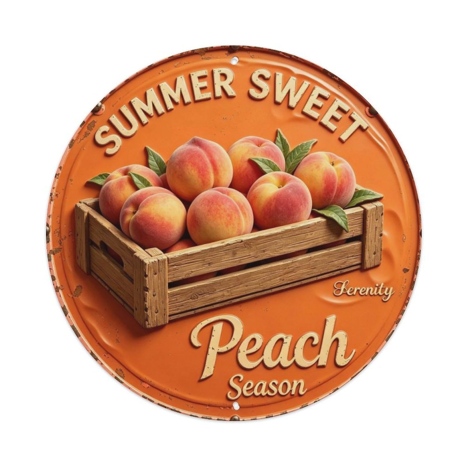 Peach Season Metal Tin Sign Plaque