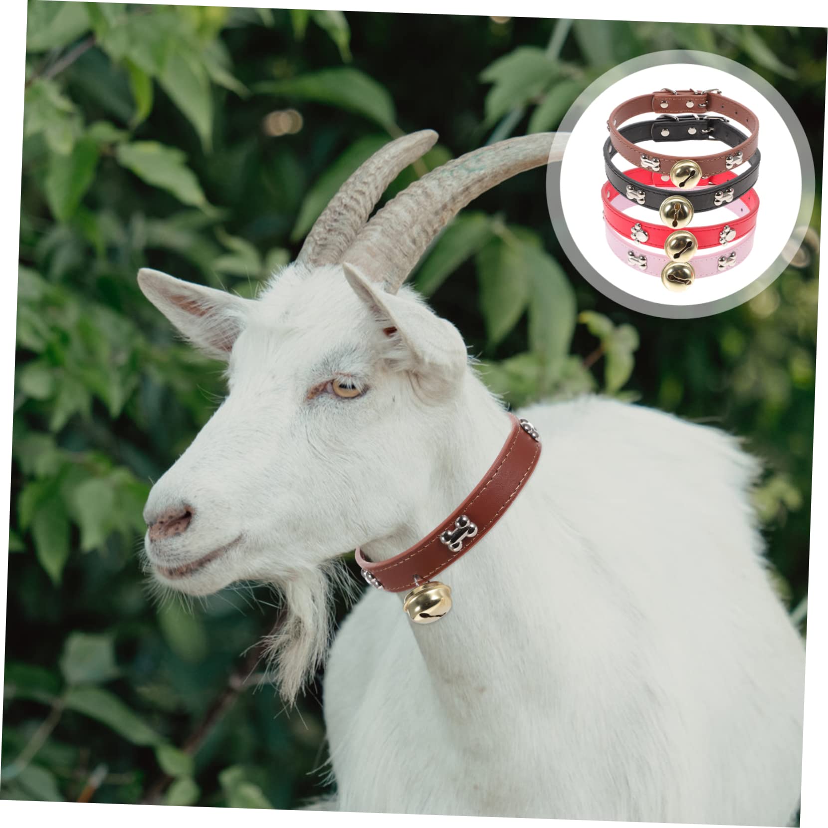 4pièces Collier Réglable pour Animaux avec Cloche Lot de Colliers Colorés pour Moutons Chèvres Et Veaux Accessoires De Bétail Adorables Et Pratiques