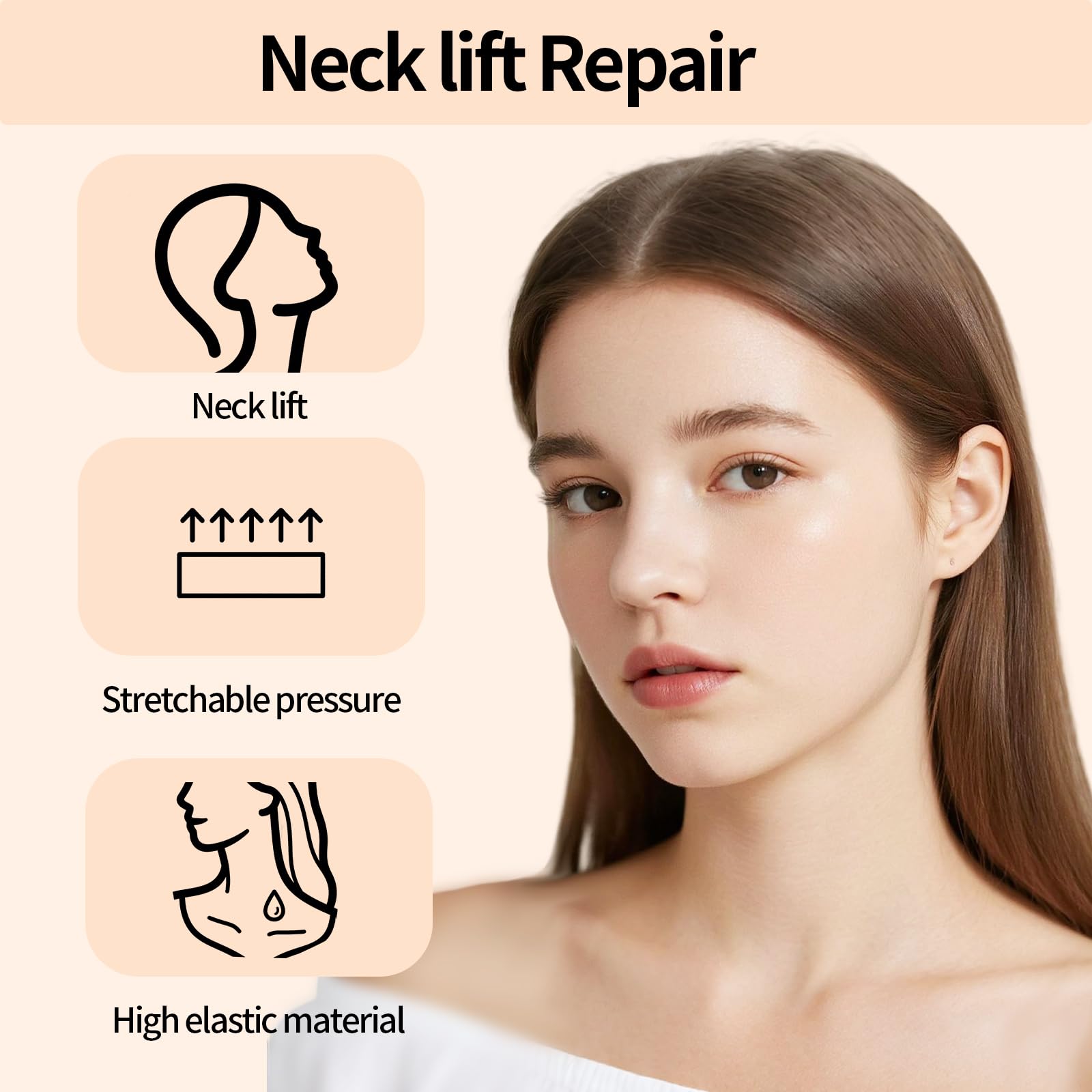 4pz Strisce Lifting per Collo & 20pz Cerotti, Effetto Lifting e Rassodante Invisibile Leviga Pelle in Pochi Secondi per Donne Collo Viso Mento