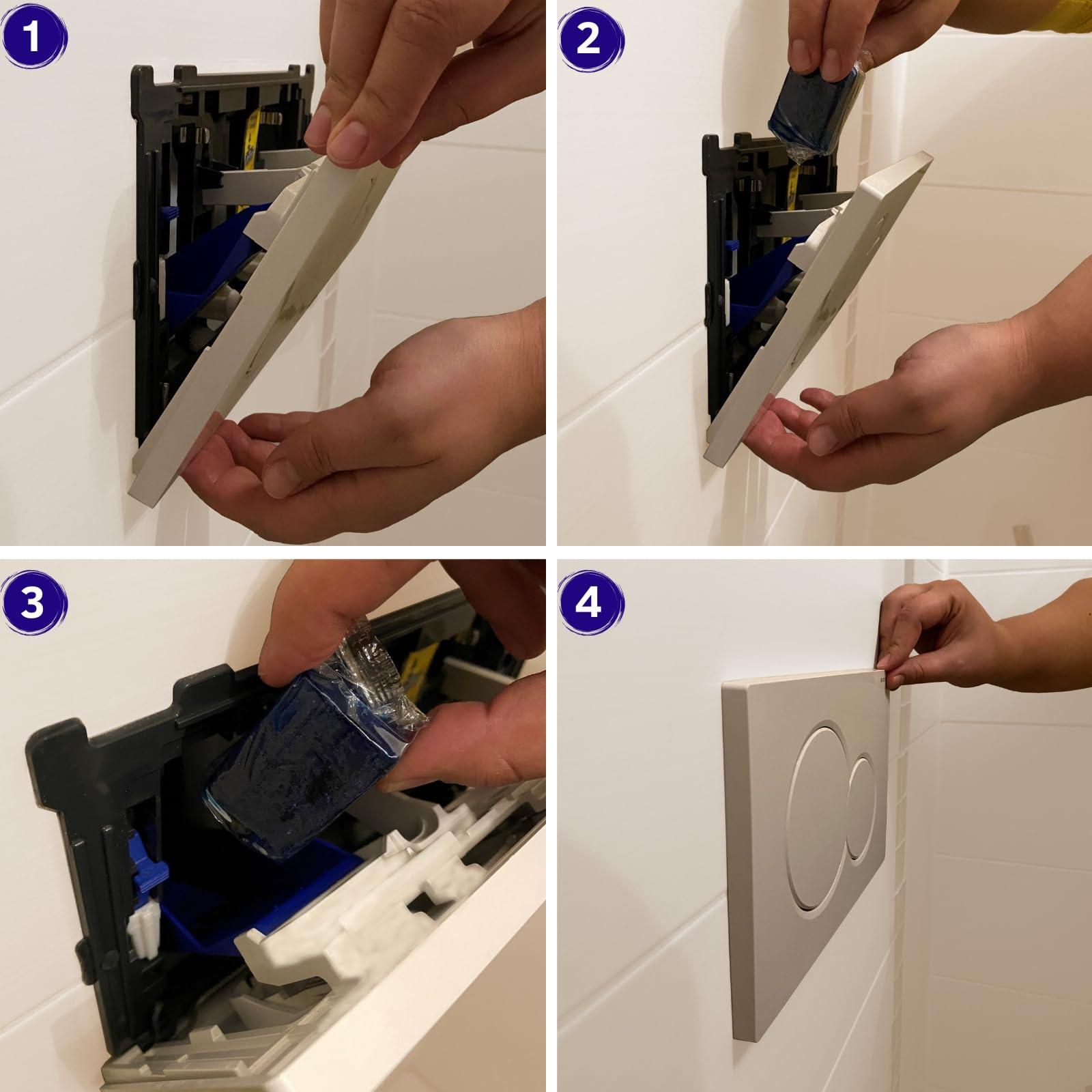 DEWEPRO - Set di 2 barattoli di pastiglie detergenti da 10 cubetti per WC da inserire nella cassetta dell’acqua di scarico per la freschezza del bagno