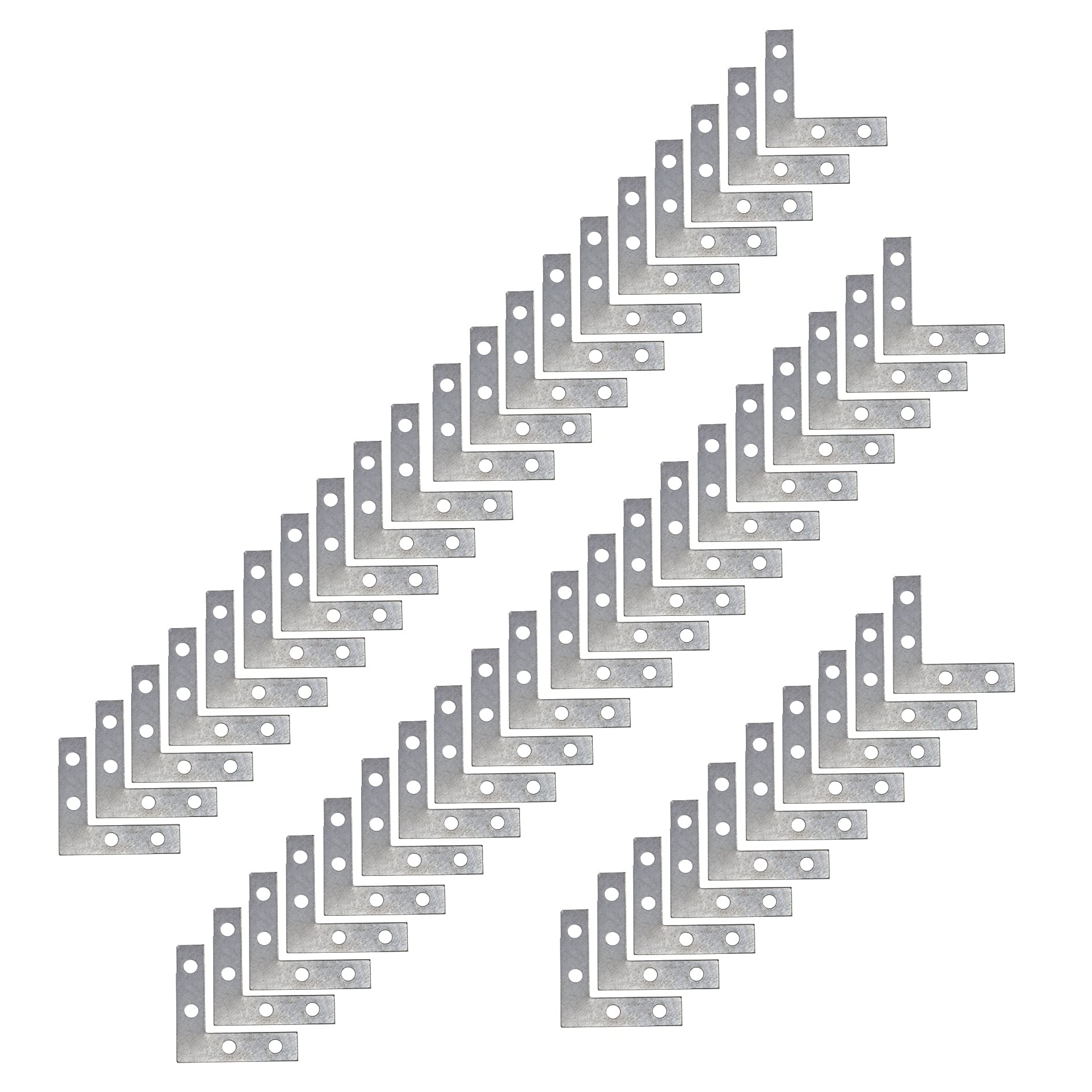 Pastlla 50Pcs Corner Brace 4 Holes Flat Corner Braces L Shape Repair Bracket L Shape Repair Plates Joint Bracket for Painting, Photo Frame, Artwork,