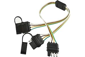 Oyviny 4-Pin Flat Y-Splitter Plug Adapter with Trailer Extension Harness