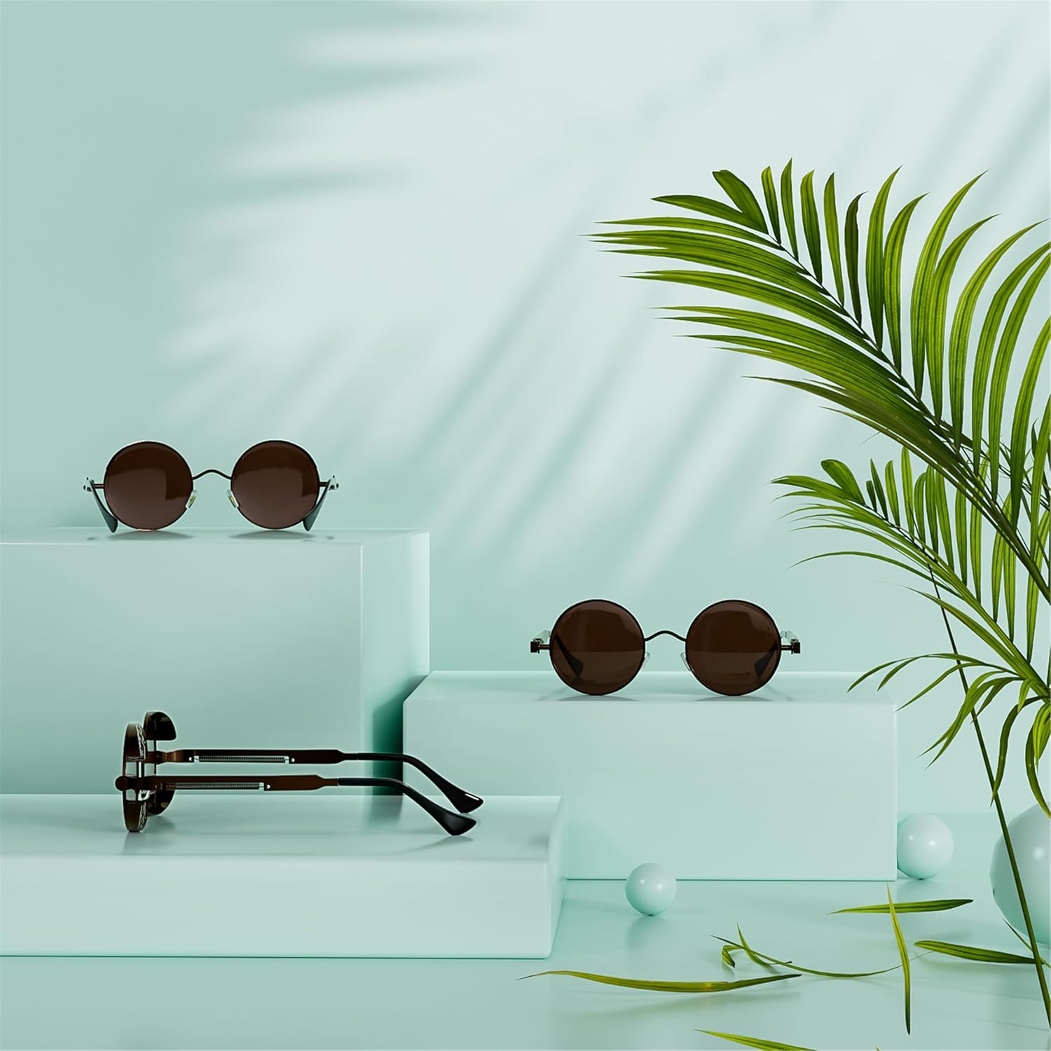 ROCKNIGHT Gothic Steampunk Round Polarized UV400 Protection Sunglasses Unisex Street Outdoor 48mm - Image 3