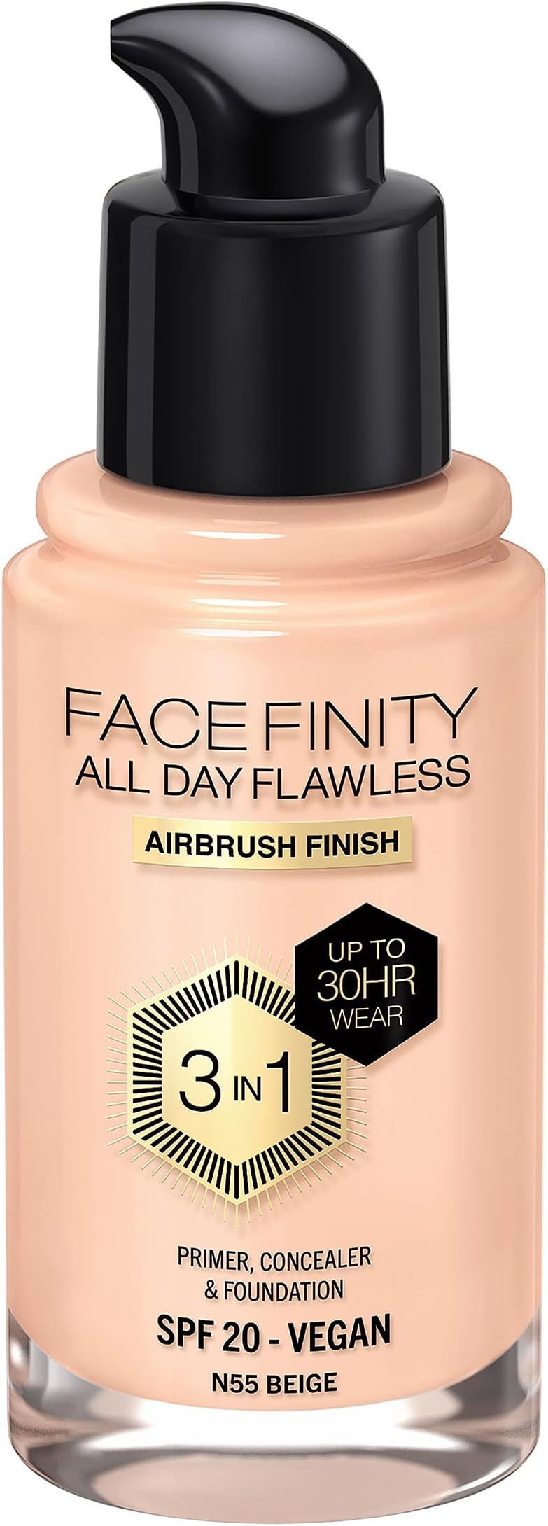 Max Factor Facefinity All Day Flawless Foundation - N55 Beige, 30ml