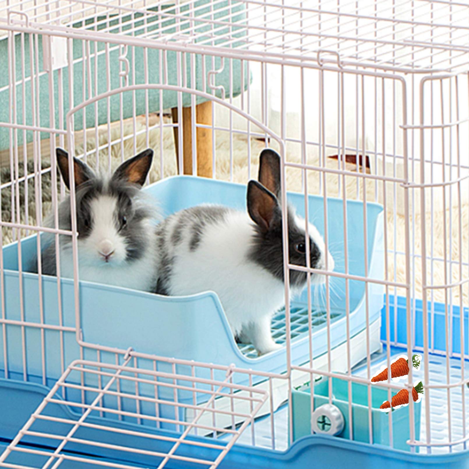 Hamiledyi Lettiera grande per conigli, lettiera per animali domestici, con cassetto angolare, per conigli, porcellini d'India, cincillà, furetti, ricci, piccoli animali