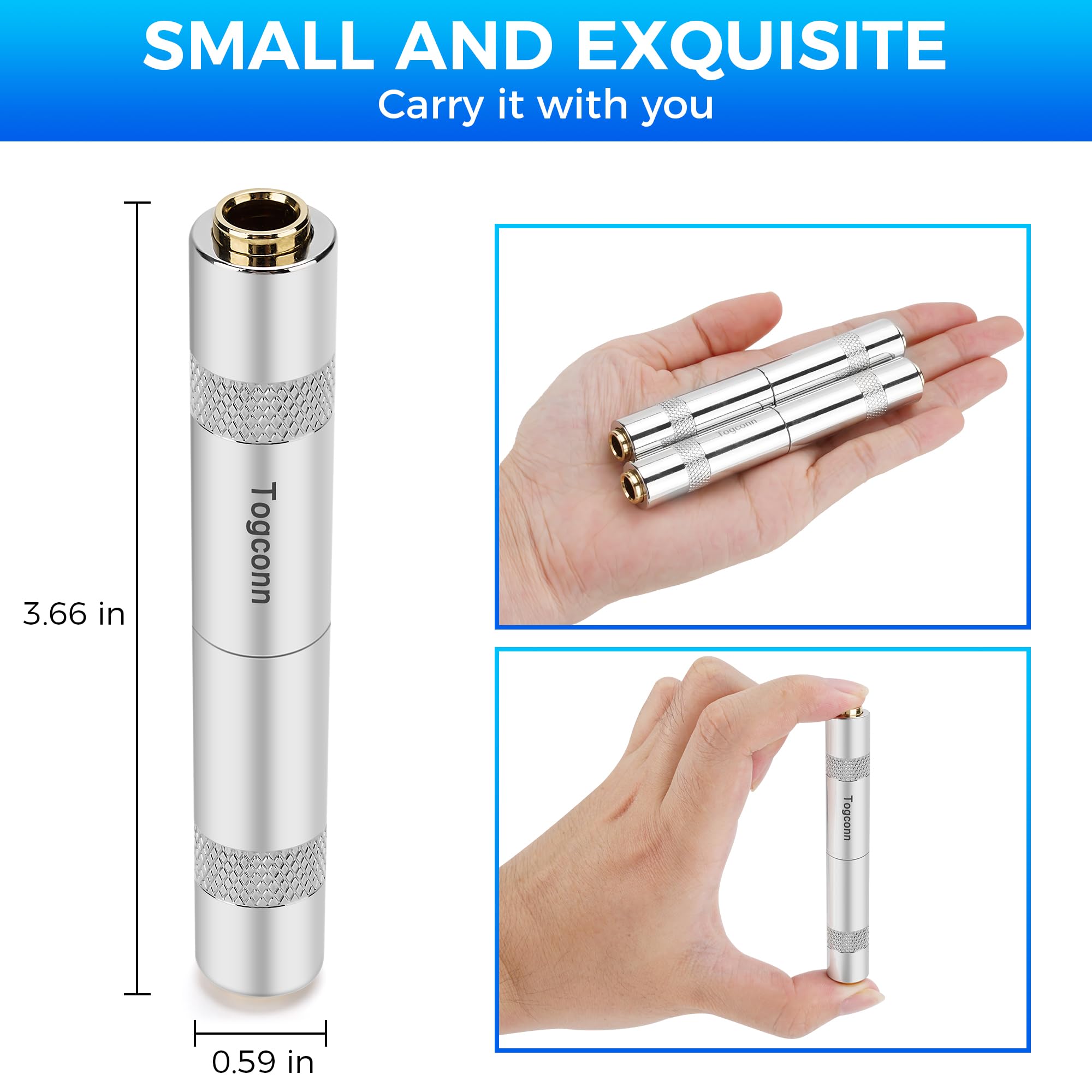 (4-Pack) 1/4 Inch Mono Female To Female Couplers – Cable Extender & Gender Changer