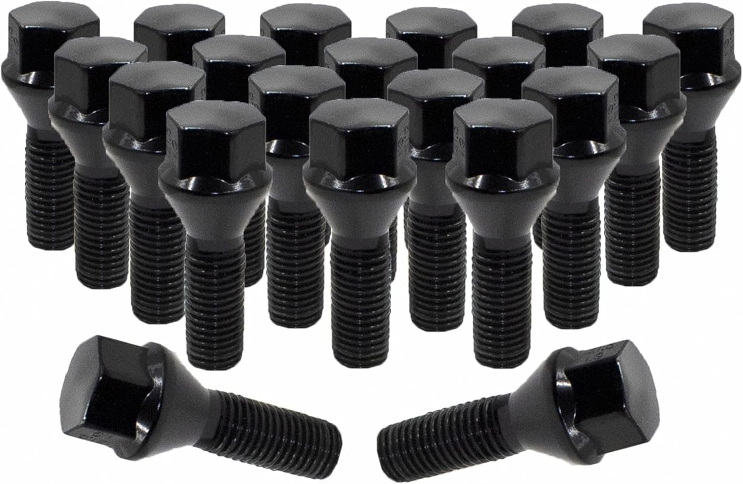 Black Lug Nut Bolt Set - 20 Pcs Lug Nut Set M12 x 1.25 12x1.25
