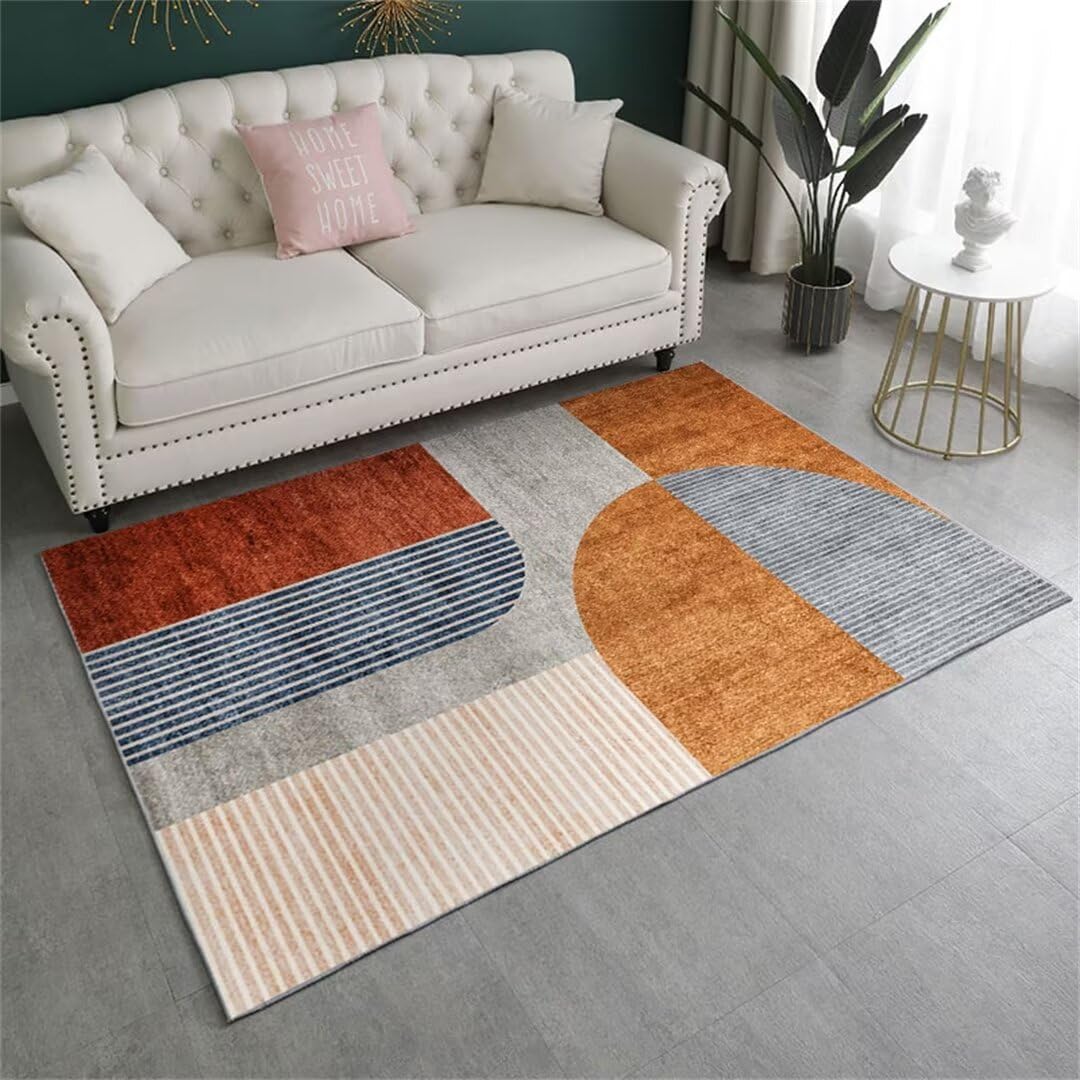 Tapis salon doux à motif géométrique moderne 200x280cm idéal pour la chambre d'adolescent