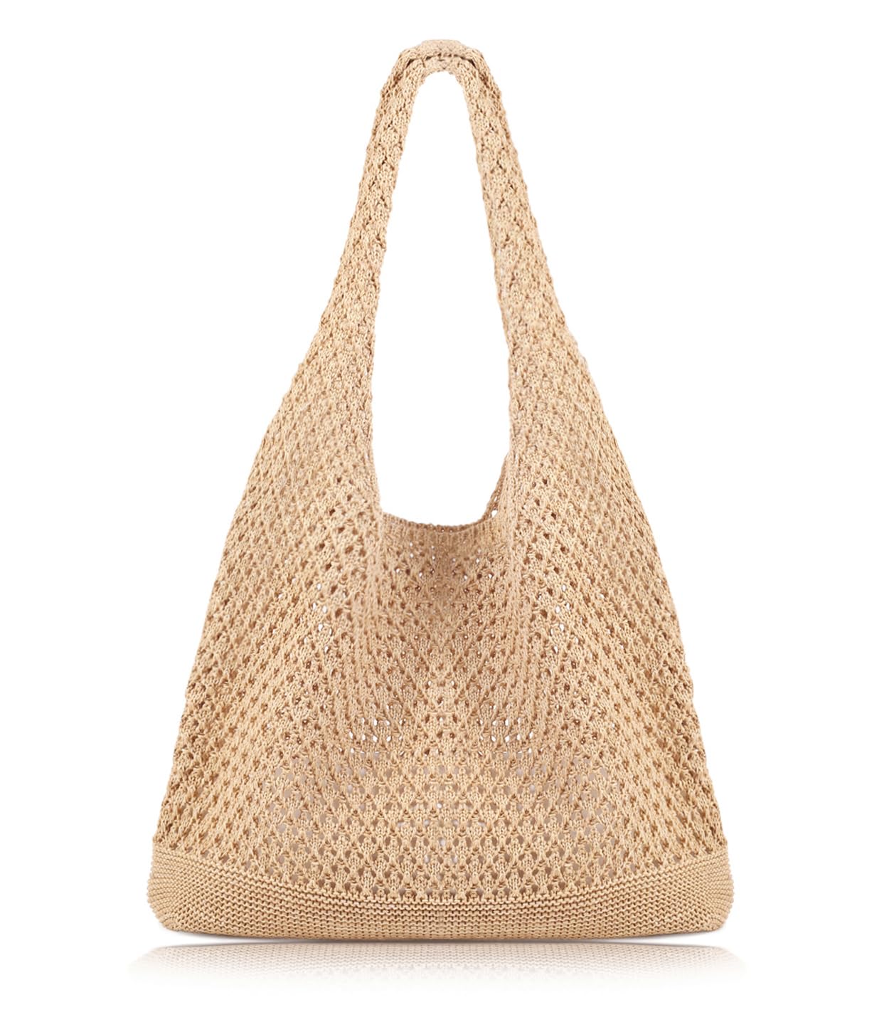 COOKOOKY Crochet Beach Tote bag Summer Beach Bag for Women Aesthetic Mesh Tote Bag Hippie Bag Knit Bag — view 13