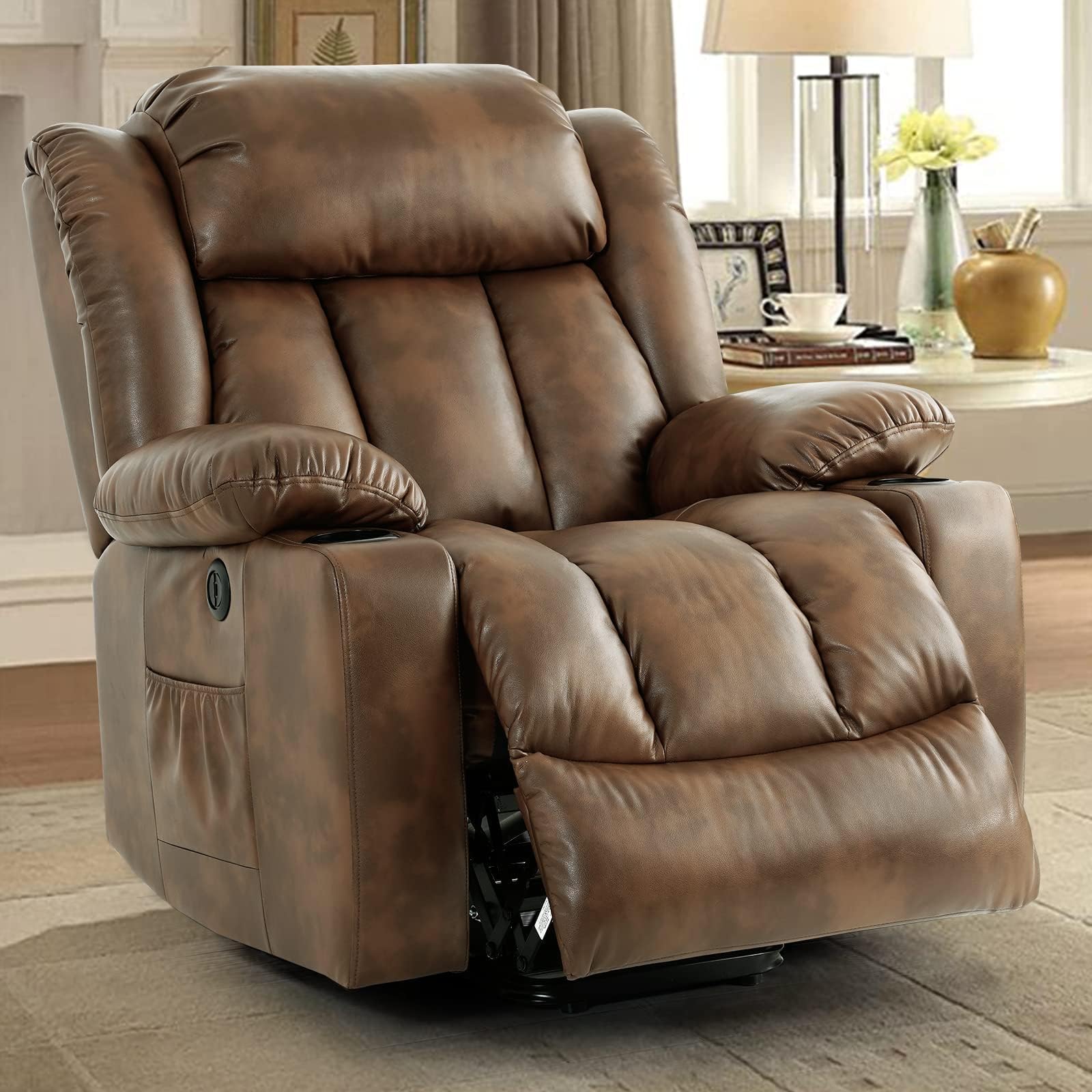 COOSLEEP Lay Flat Sleeping Dual OKIN Motor Lift Chair Recliners for Elderly with