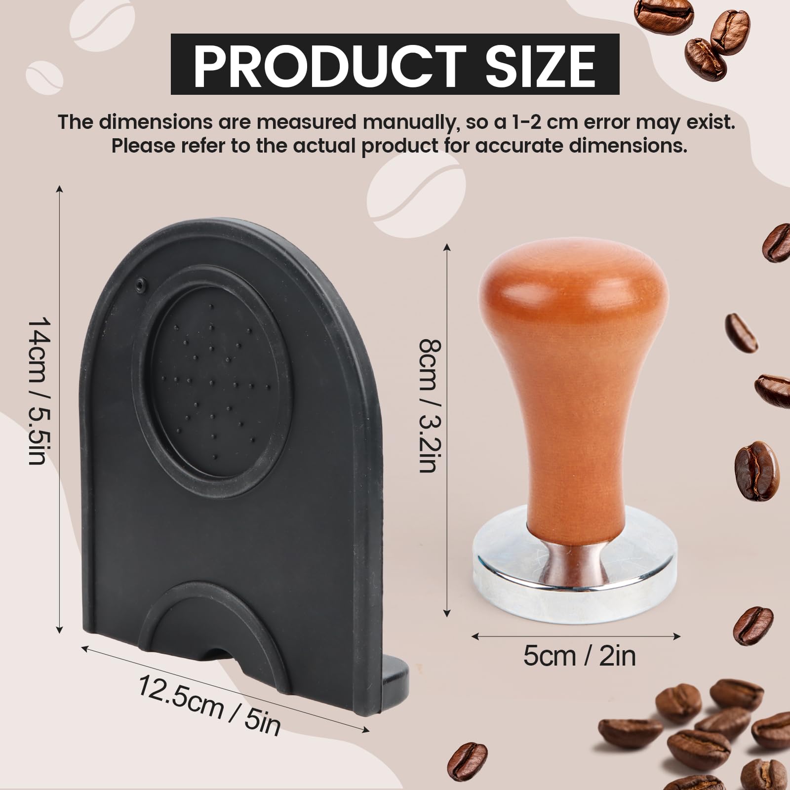 2-częściowy zestaw tamper do kawy 51 mm, tamper do espresso z matą do tampera, tamper do kawy ze stali szlachetnej, stempel do espresso dla narzędzi baristy, do domu, kuchni, baru, kawiarni