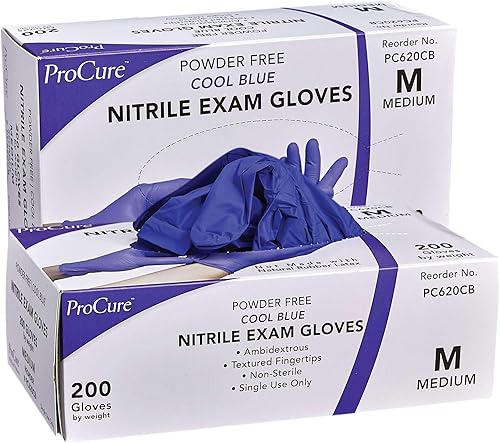 Guantes desechables de nitrilo, guantes azules para examen médico, sin polvo, sin látex, seguros para alimentos, grado quirúrgico, puntas