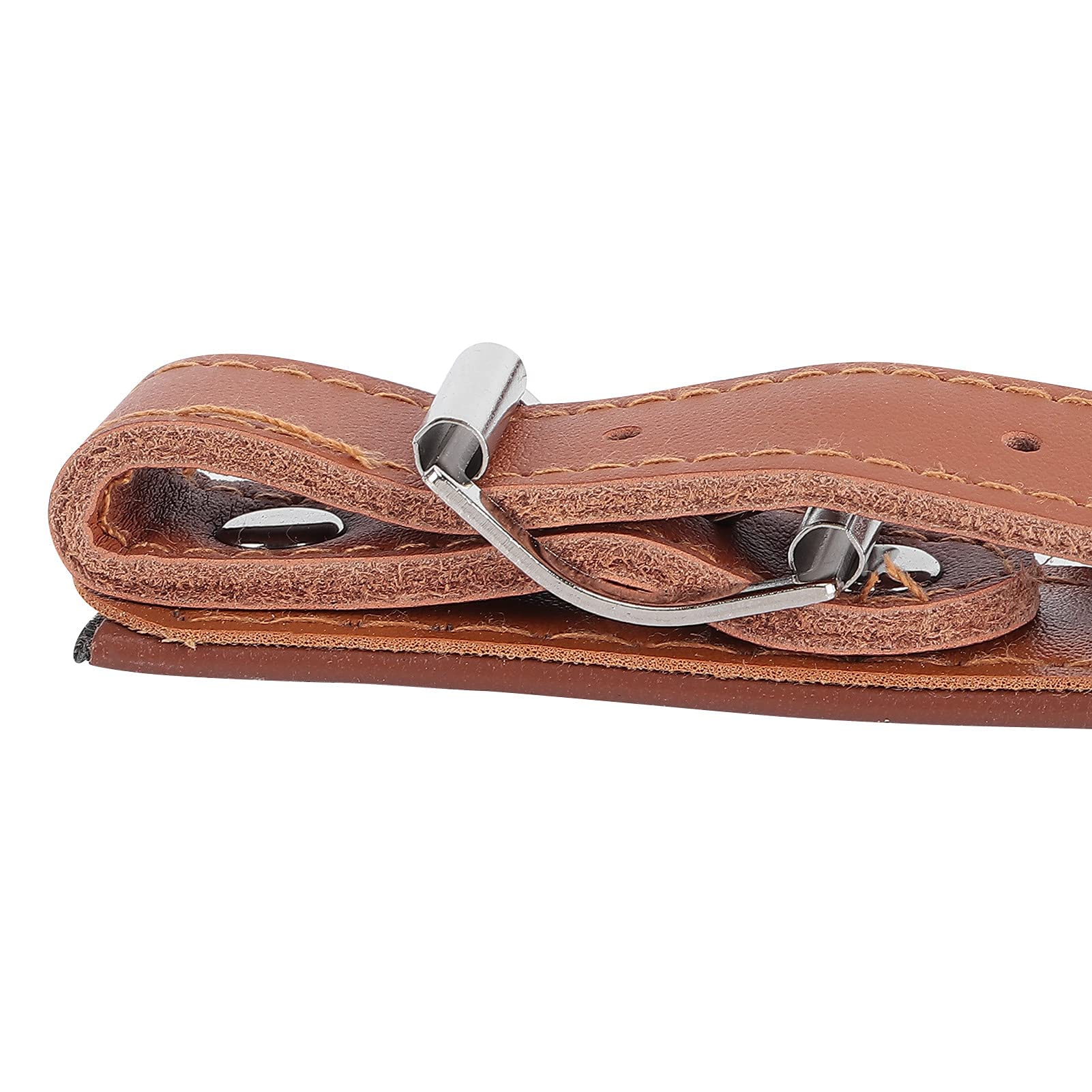 LiebeWH 2Pcs Akkordeon Schultergurte 83-110cm Verstellbare Akkordeon Gurt PU Lederriemen Zubehör mit Stabilen Schnallen für 16-120 Bass Coffee