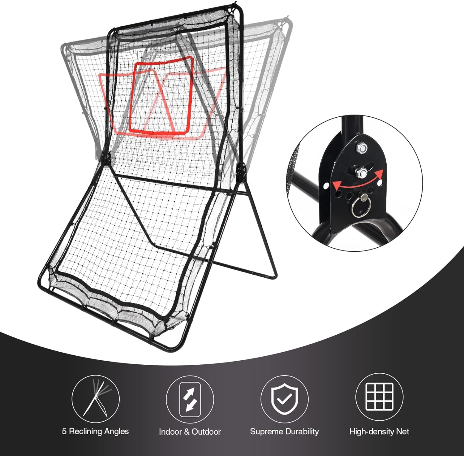REDCAMP Filet de rebond pour lacrosse, volley-ball, baseball, softball, lancer, lancer, tir, 1,8 x 1,2 m