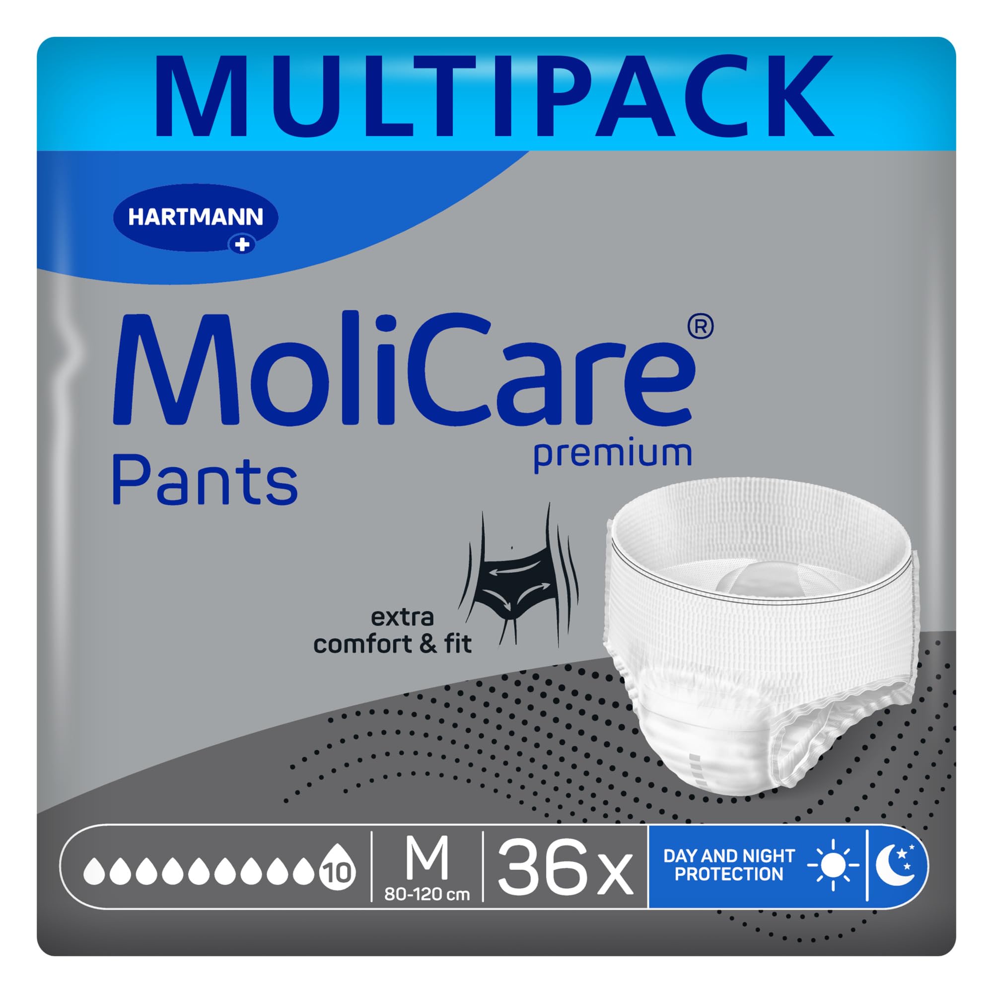 MoliCare premium Pants 10 Tropfen Inkontinenzhosen | Größe M | 36 St.