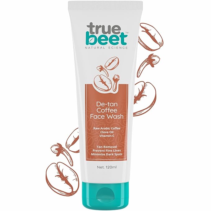 Truebeet De-tan Coffee Face wash For Tan, Dark spots removal & Prevent fine lines Infused with Arabic Coffee, Clove oil and Vitamin C for All skin Type |120ML (Men & Women) at Rs. 299