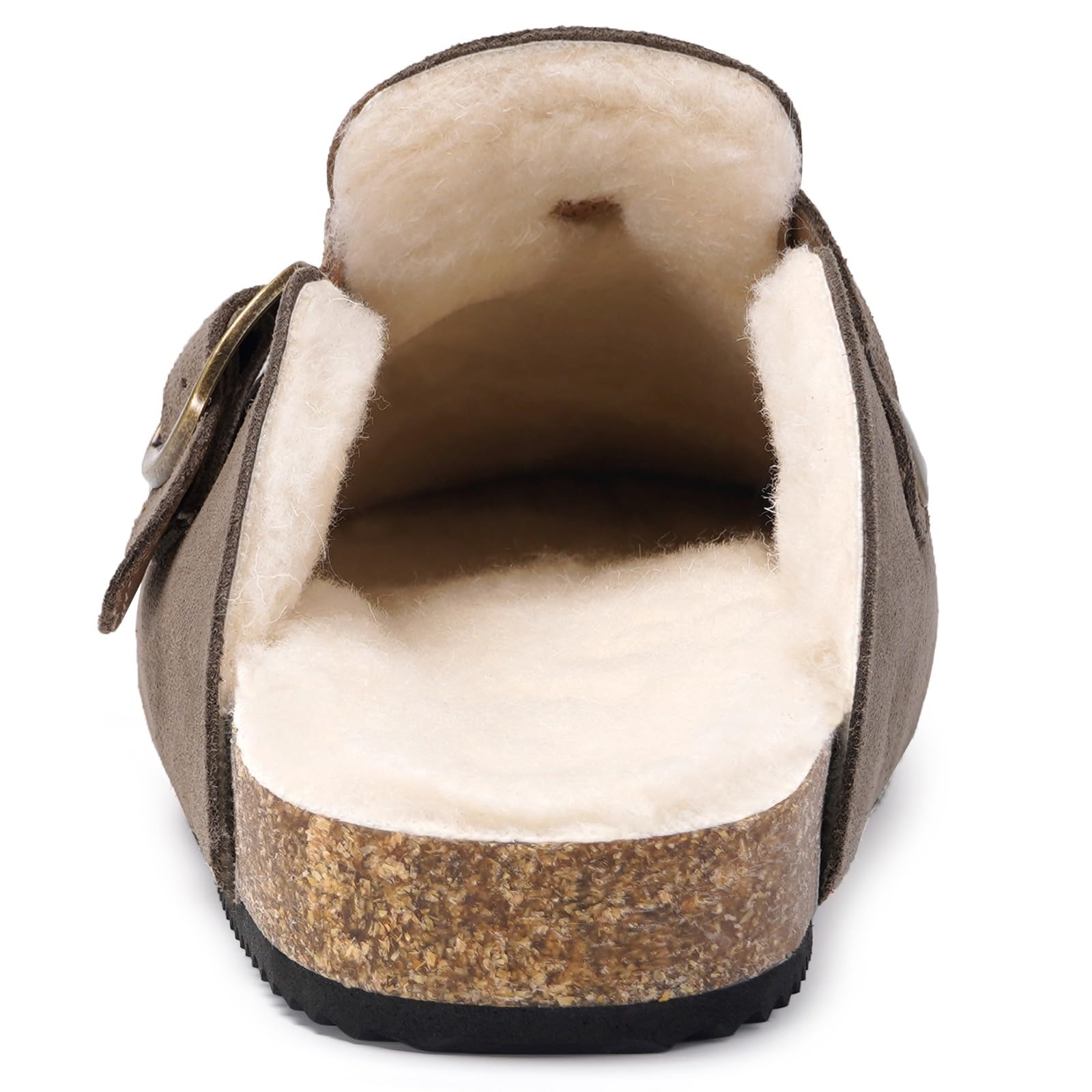 Dokela Zuecos Mules de Piel para Hombre Mujer Invierno Cálido
