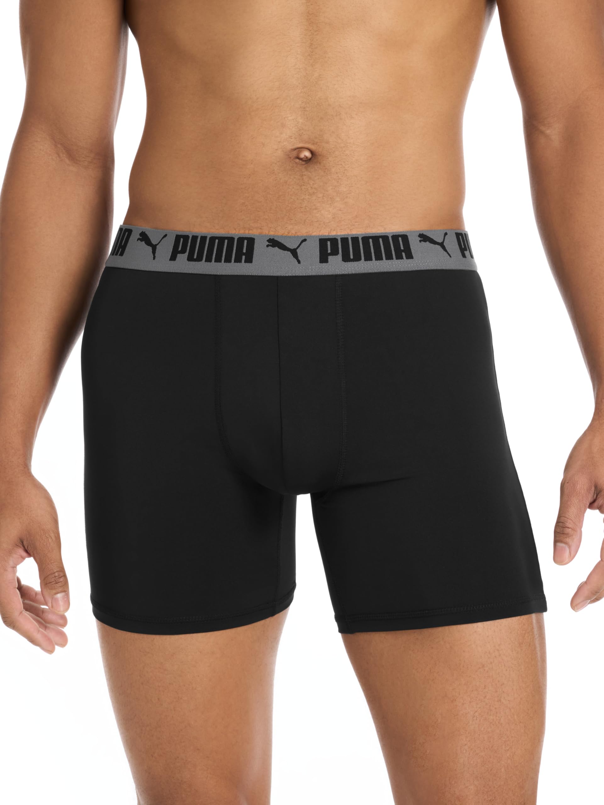 PUMA Męskie bokserki ze stretchem, 4 szt, Czarny, L