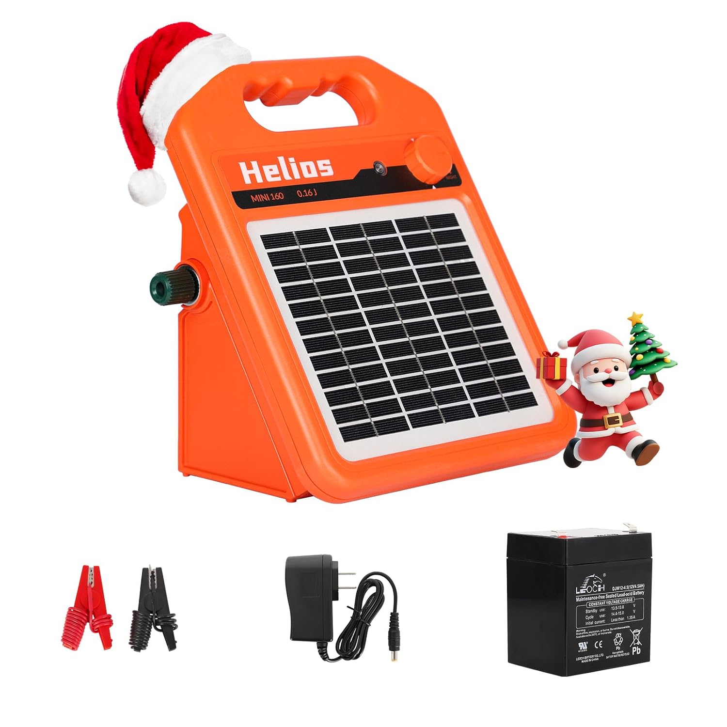 MINI160 2 Miles Photo voltaic Fence Charger, 0.16 Joule Photo voltaic Electrical Fence Charger for Livestock, Pigs, Horses, Cattle Sheep, Photo voltaic Powered Electrical Fence with Day or Evening Mode, Straightforward Set up