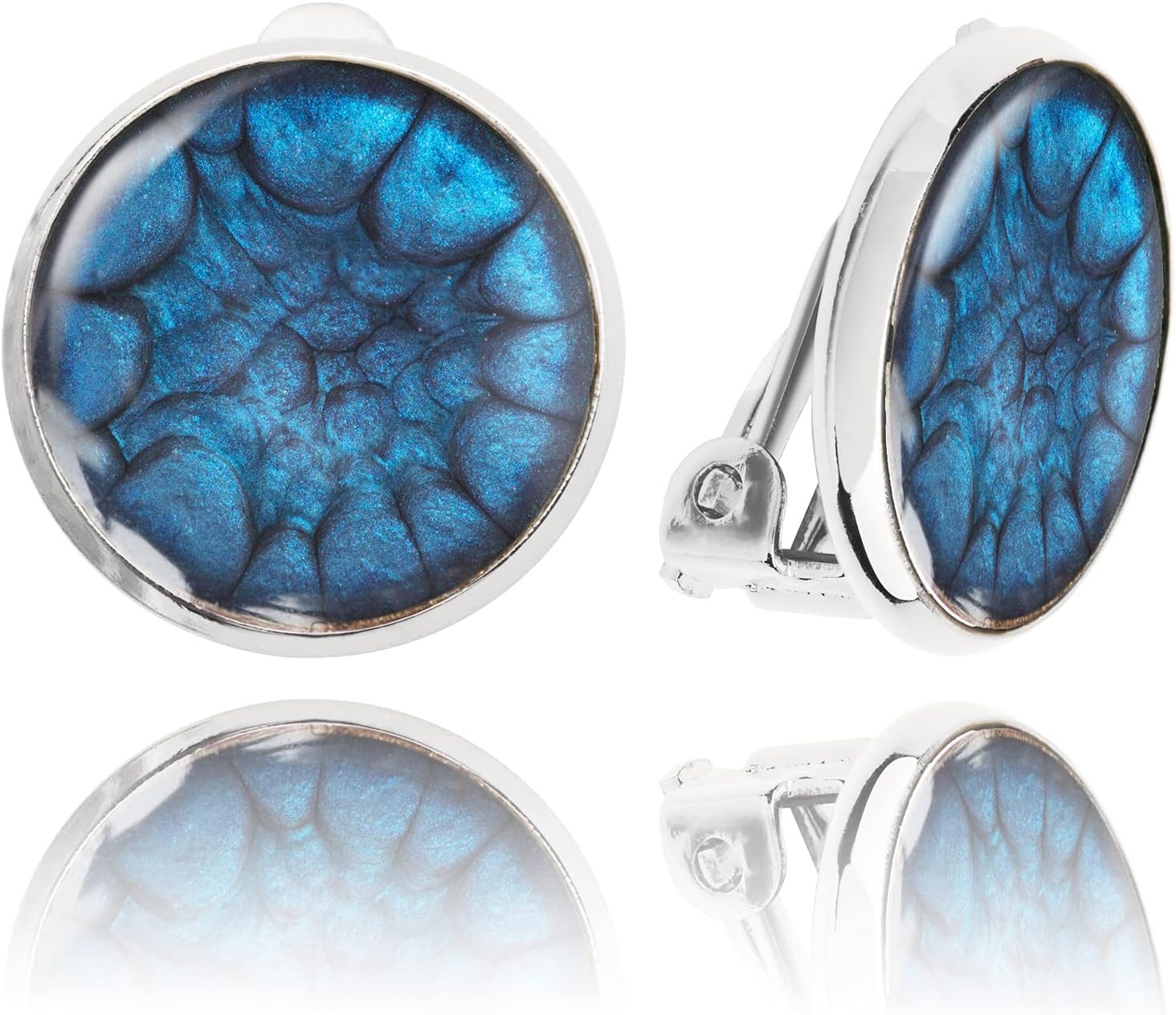 Round Small Clip on Earrings for Women, Elegant Non-Pierced Design