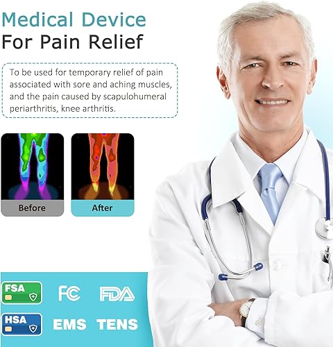 Miniatura 4 de Estimulador de circulación de pies EMS & TENS (elegible para FSA o HSA) EMS con control remoto, almohadilla masajeadora de pies mejorada para