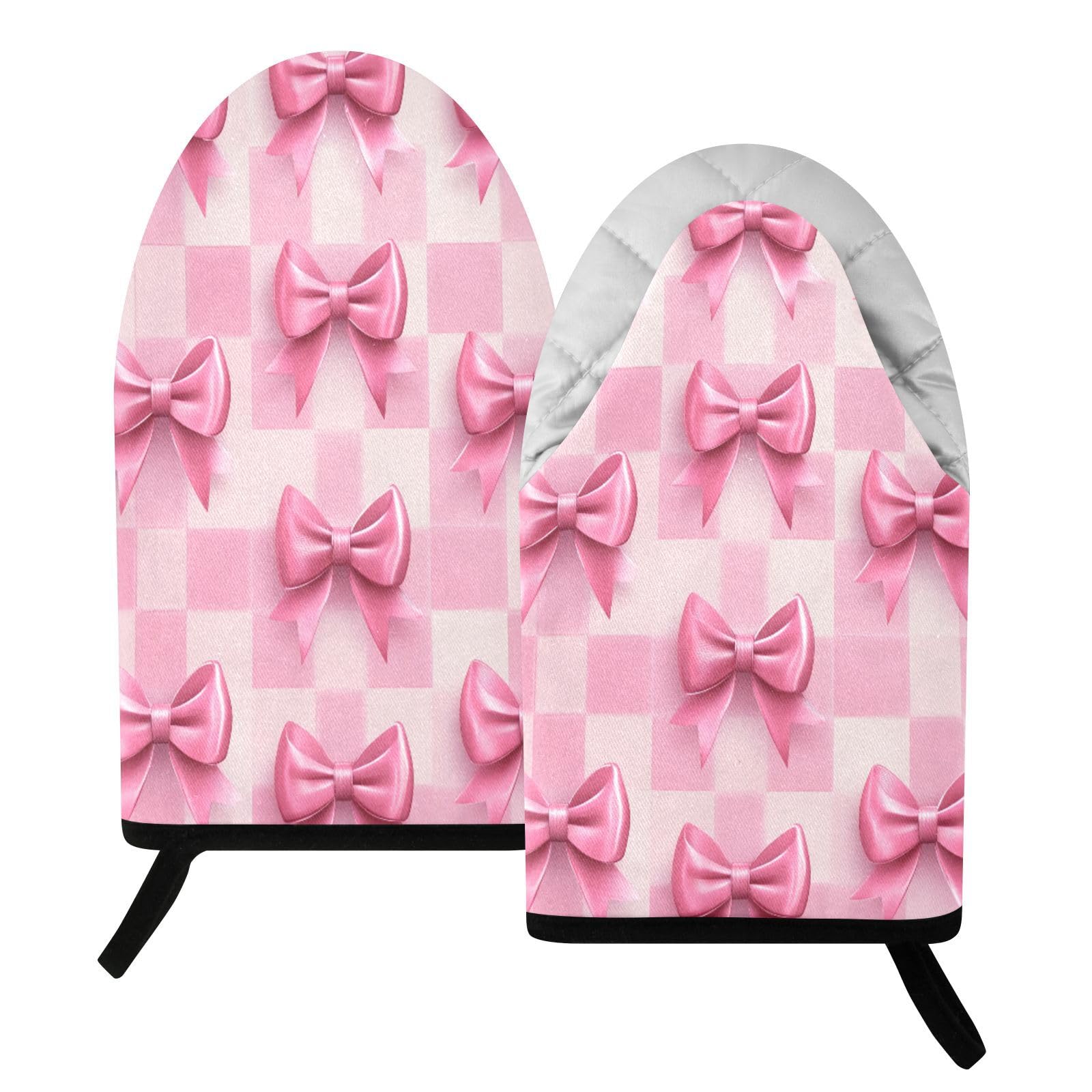 BURSTDDY Bows Oven Mitt,Heat Resistant Kitchen Mitts for Cooking