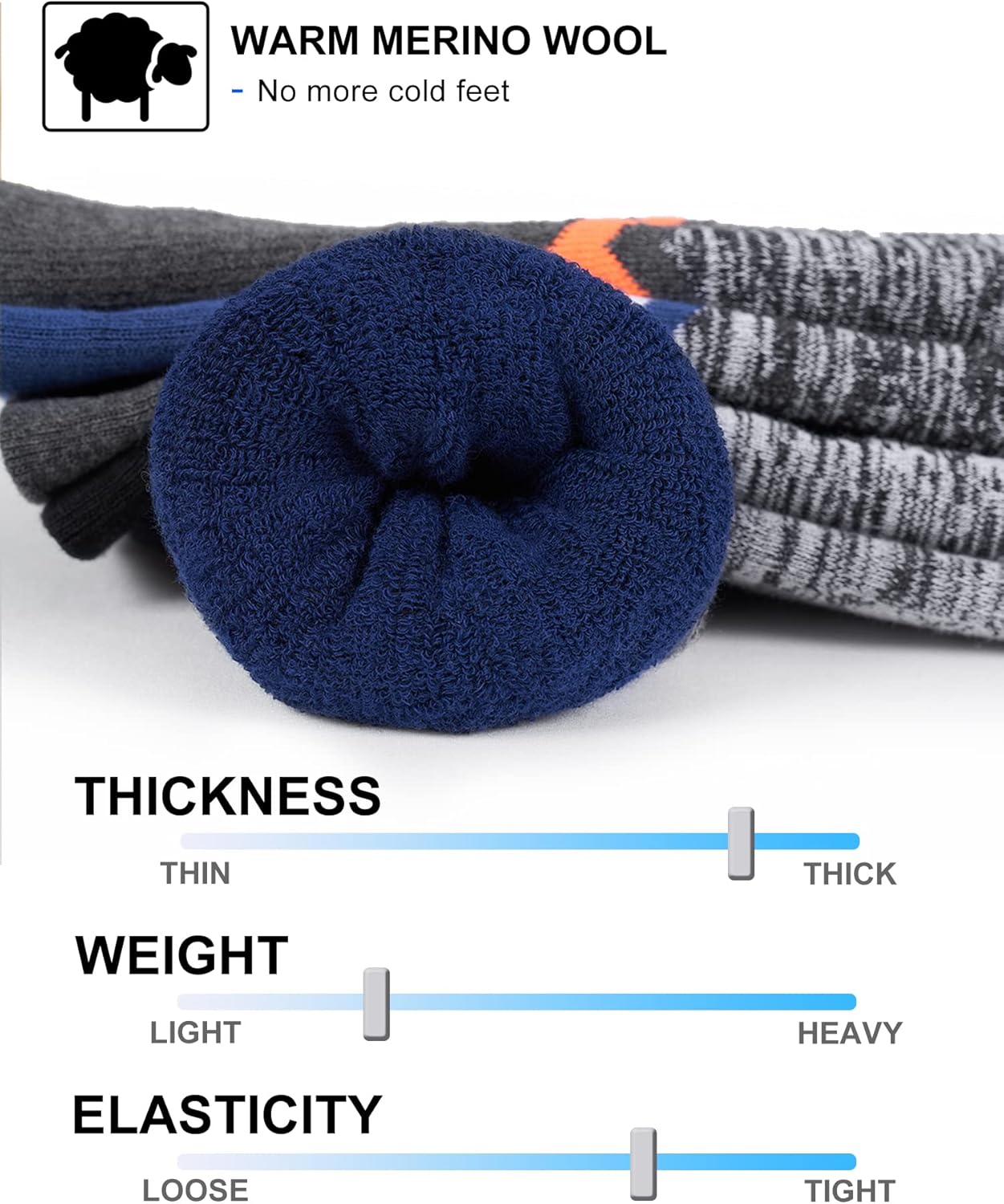 FITRELL 2/3 Pack Ski Socks for Skiing Snowboarding, Full Cushioned Winter Wool Warm Socks for Men and Women : Clothing, Shoes & Jewelry