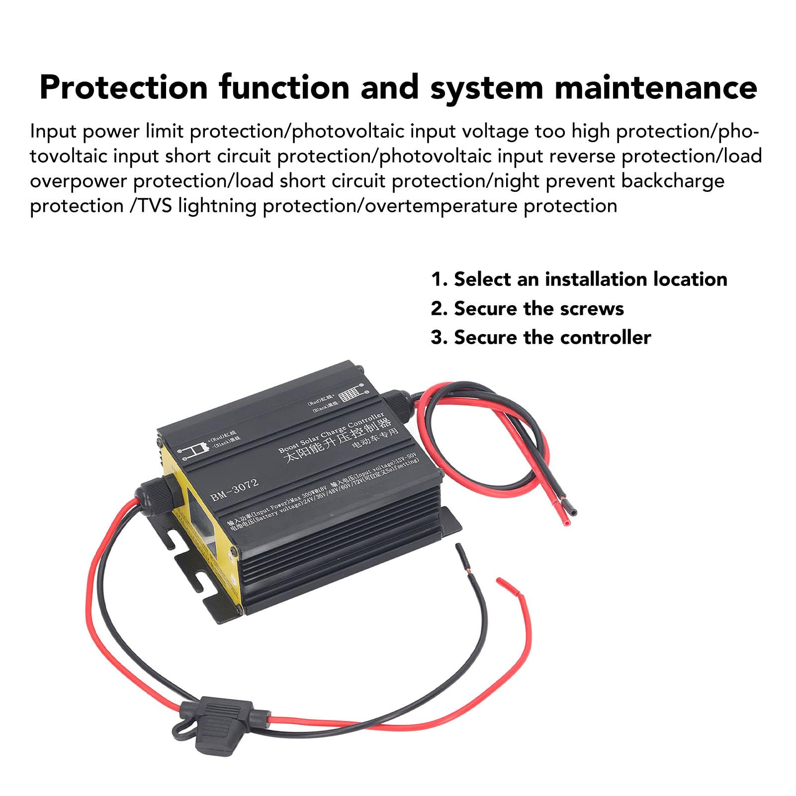 MPPT Boost Solarladeregler 16A 12V-50V 300W für mit Säuregel überflutete Batterien 24V 36V 48V 60V 72V