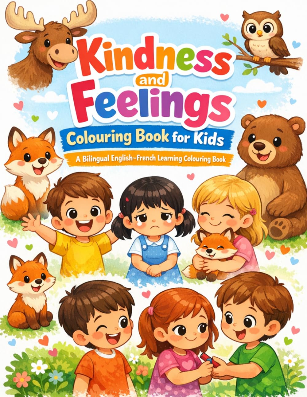 Kindness & Feelings Coloring Book: A Bilingual English–French Coloring Book to Learn Emotions, Kindness, and Daily Habits | Fun SEL Activity Book for Kids Ages 3–6