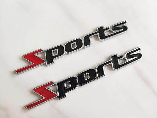 WEERSHUN QV01 - 2 emblemas deportivos 3D para decoración de automóvil, apto para la mayoría de camiones, SUV, camionetas (negro rojo), QV01