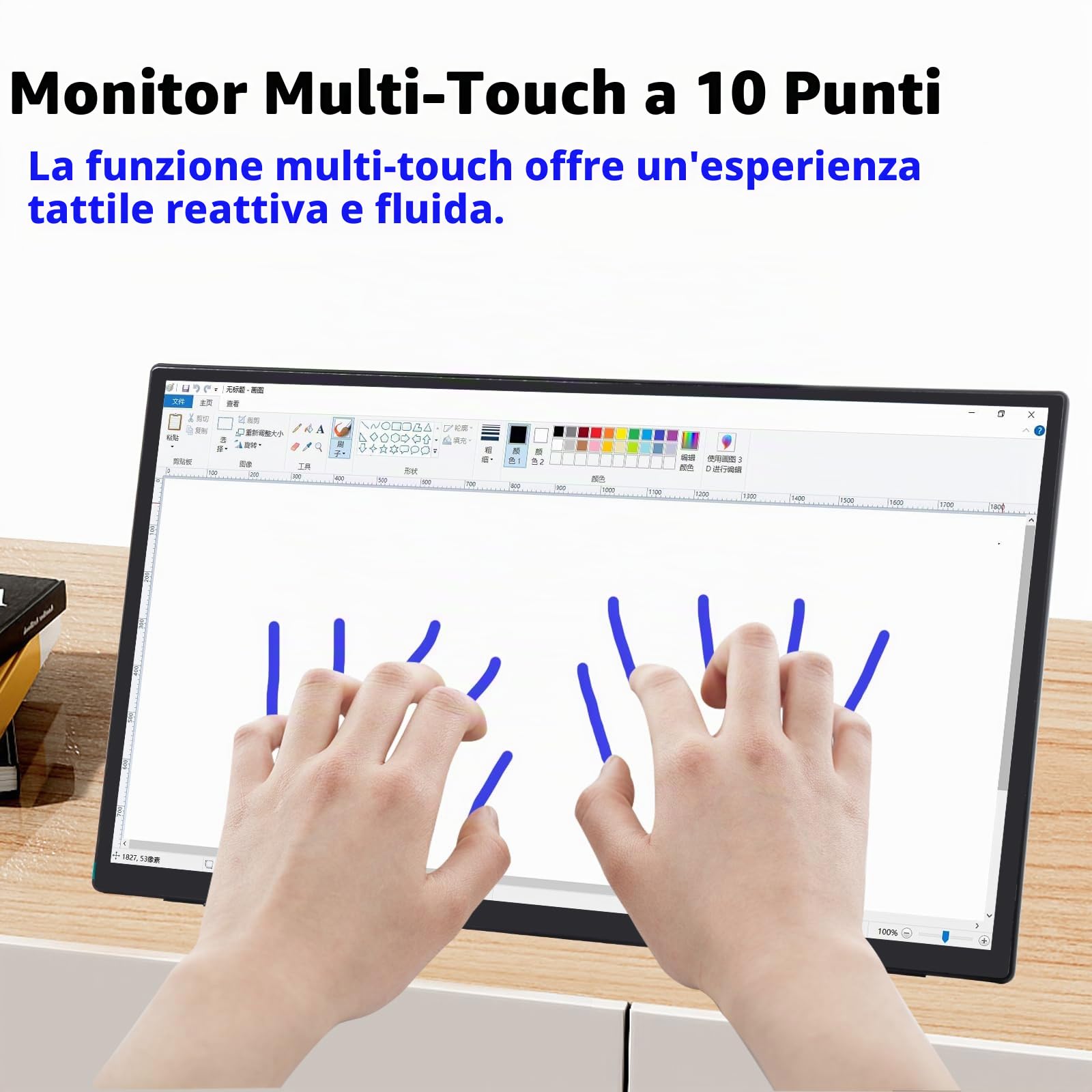 GeeekPi Monitor Portatile 18.5 Pollici 1920x1080 IPS Touch Screen 120Hz FHD 1080P Display Touch con HDMI USB-C, Altoparlanti incorporati, Supporto VESA per Xbox PS4/5 Laptop Mac PC