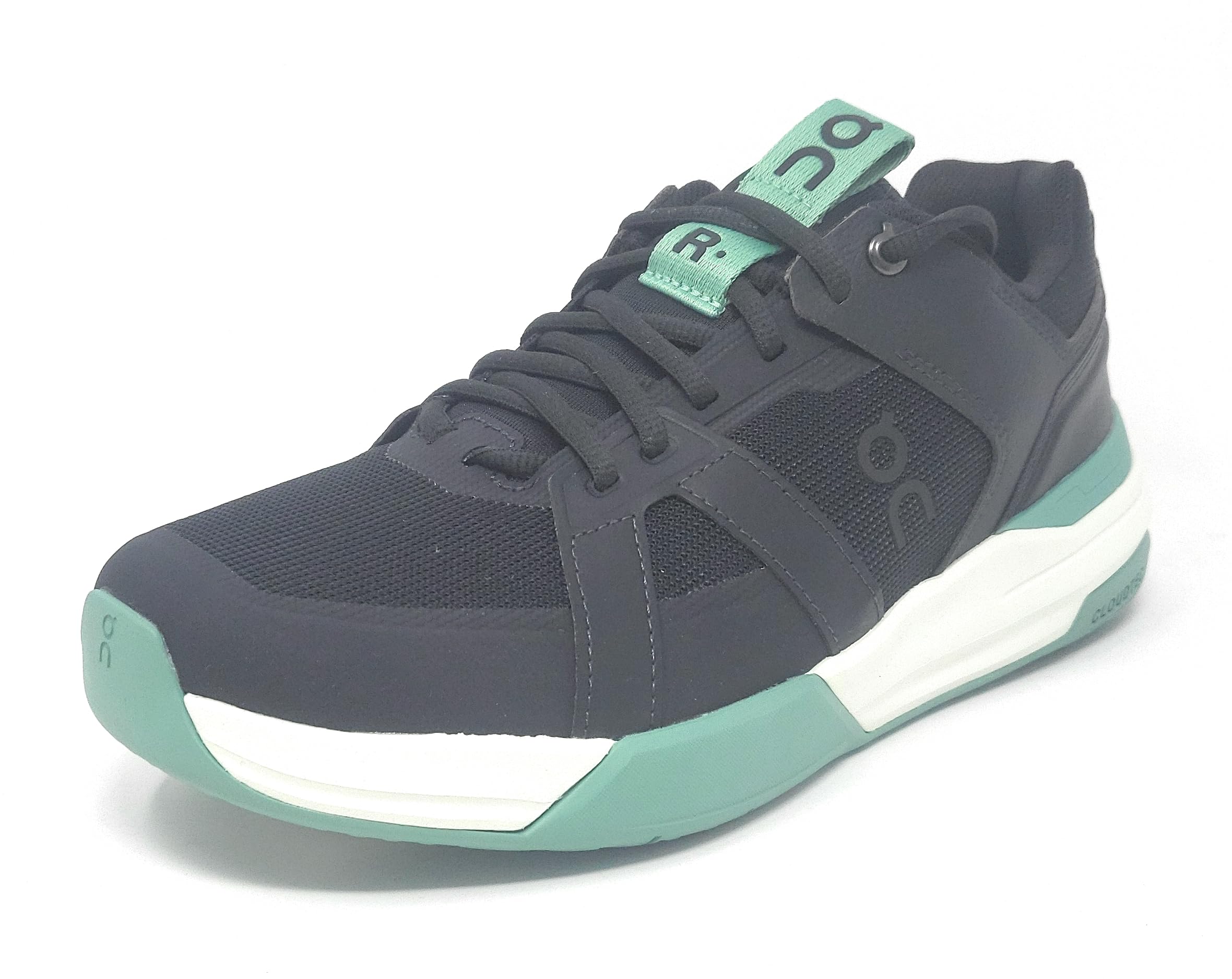 On Roger Clubhouse Pro Women's Tennis Shoes Sneakers (Black - Green, US Footwear Size System, Adult, Women, Numeric, Medium, 10)