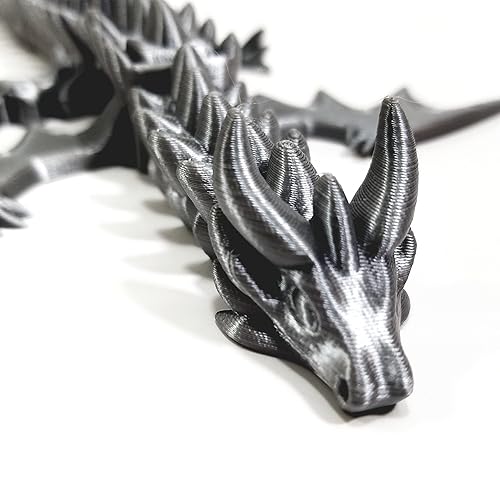 Miniatura 10 de Flexi-Mech War Dragon 3D Printed Onyx Black Imperial Reptile Articulated Bling Toy