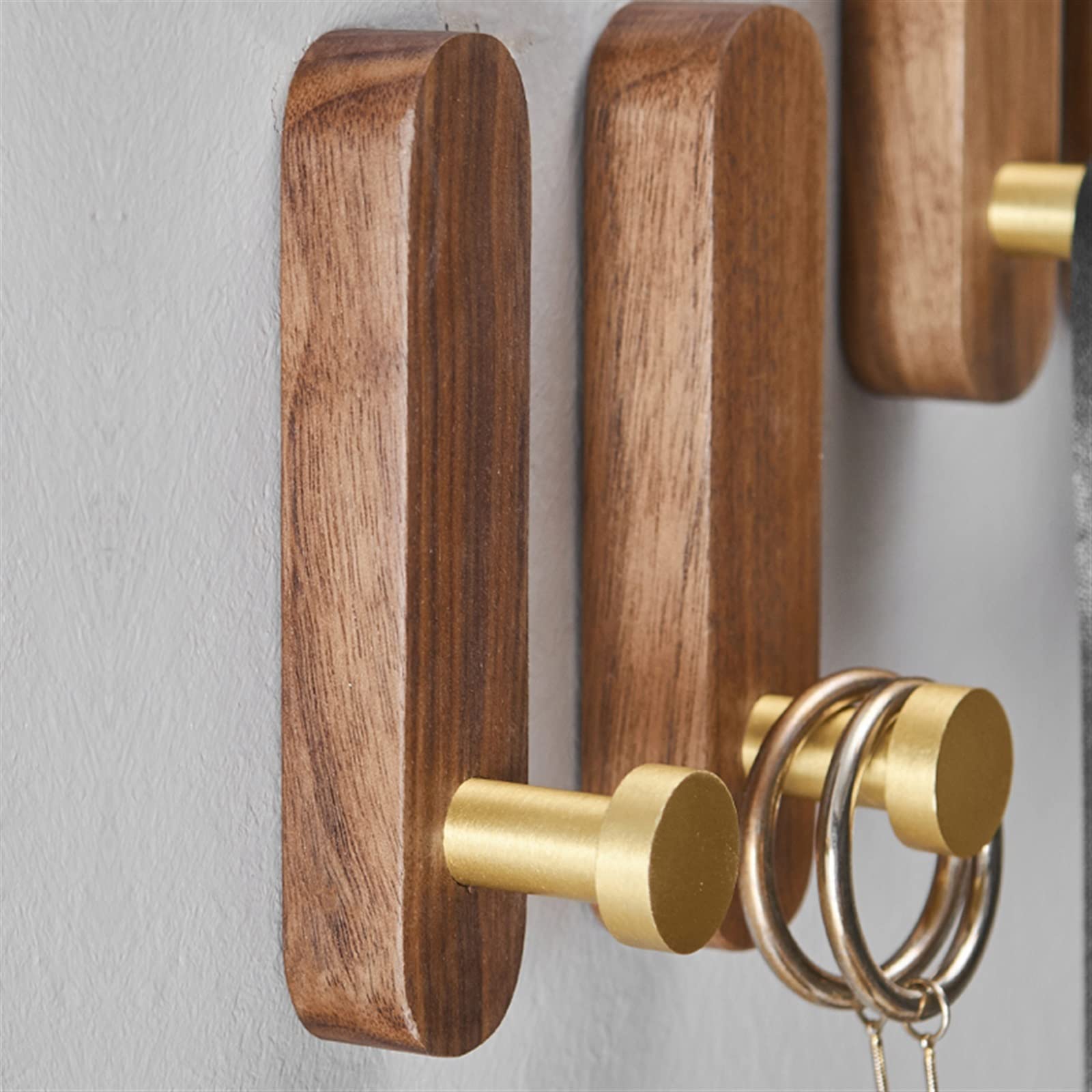 Garderobenhaken Wandhaken, Naturholz, Kleiderbügel, Wandmontage, Kleiderhaken, Handtuchhaken, Hut, Schal, Aufbewahrung, Kleiderbügel, Badezimmerregal, Organizer Kleiderhaken